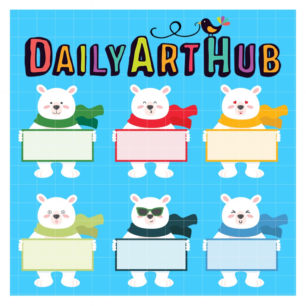 winter-polar-bear-sign-board-clip-art-set-daily-art-hub-graphics