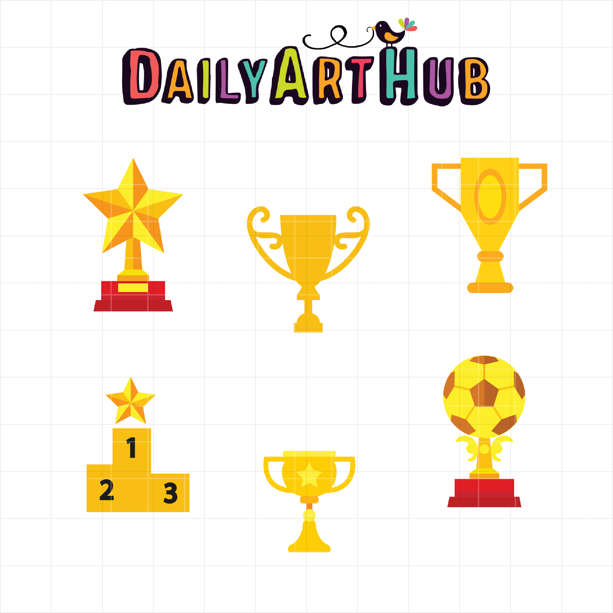 Cool Trophy Set Clip Art Set – Daily Art Hub – Free Clip Art Everyday