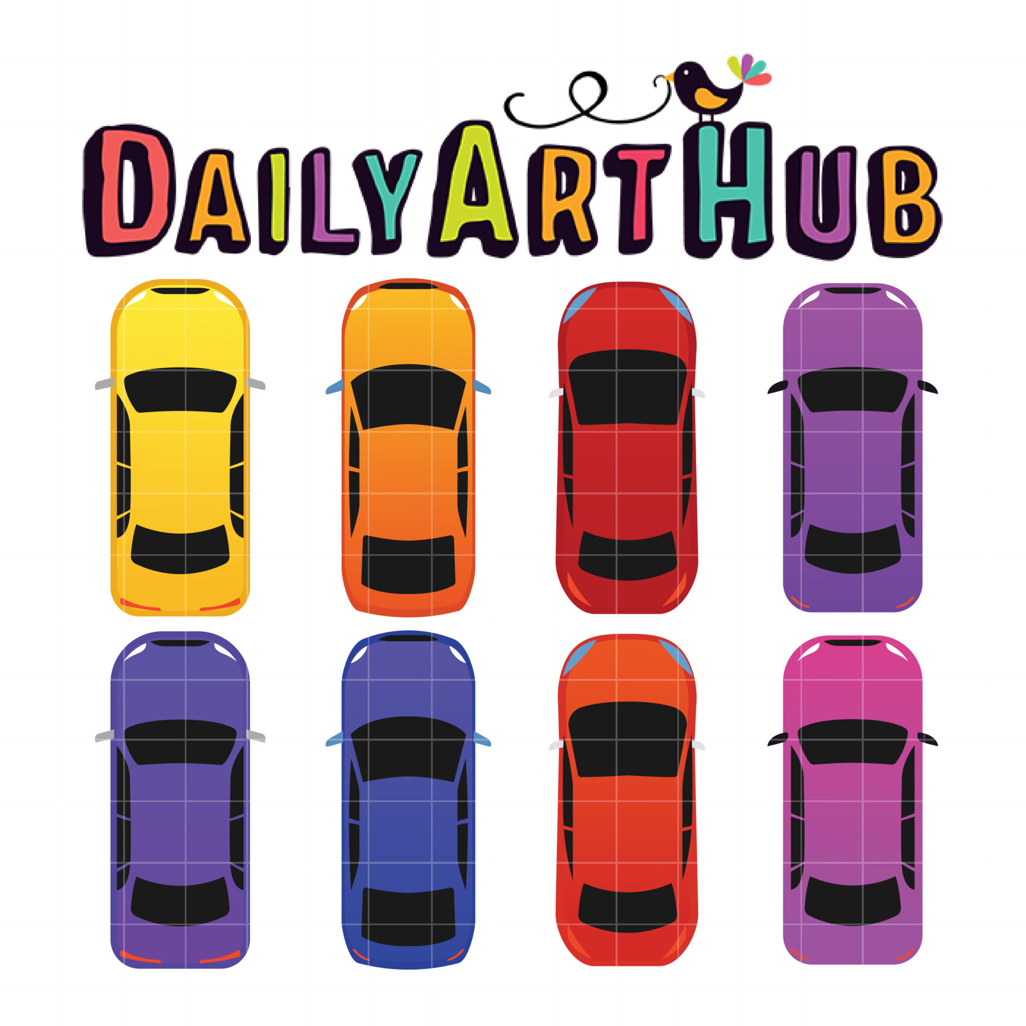 Med det samme råd Konkurrencedygtige Cool Cars Top View Clip Art Set – Daily Art Hub // Graphics, Alphabets & SVG