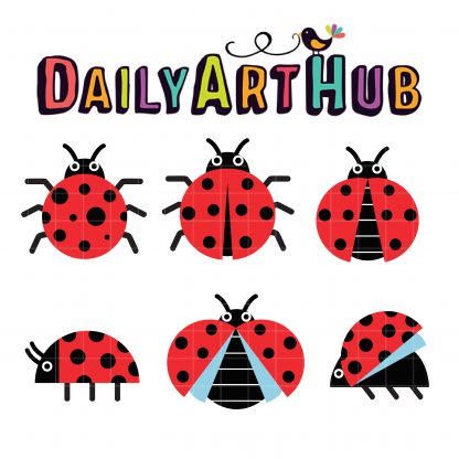 Spring ladybug clip art set  daily art hub  free clip art everyday