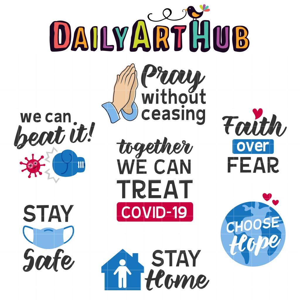 Encouraging Quotes Clip Art Set Daily