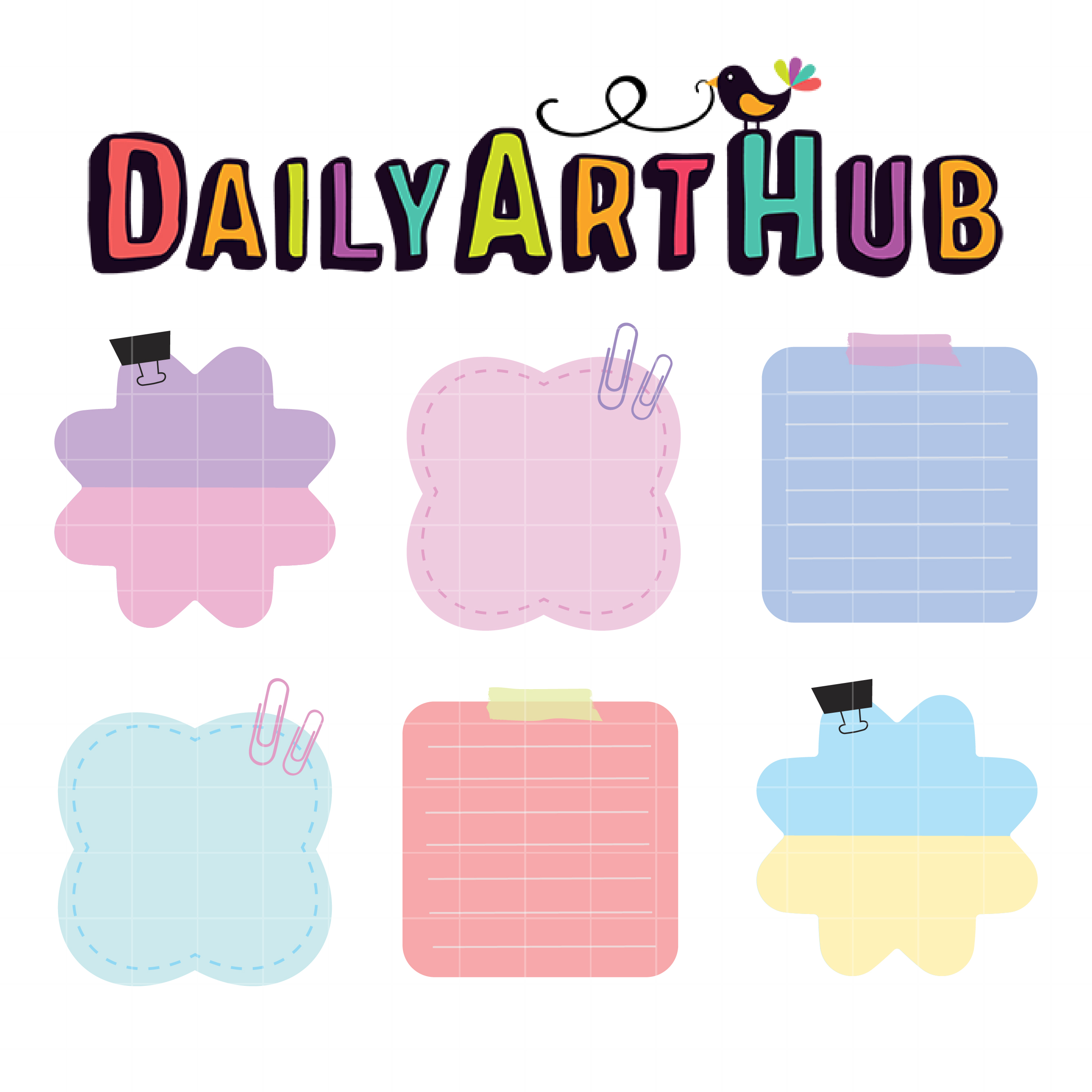 Cute Pastel Sticky Note Clip Art Set Daily Art Hub Free Clip Art