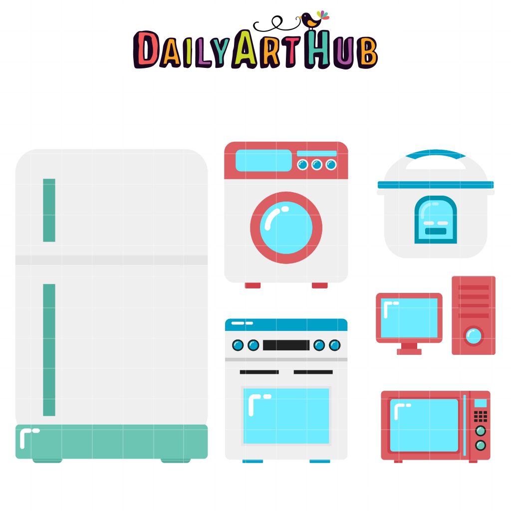 Home Appliances Clip Art Set Daily Art Hub // Graphics, Alphabets & SVG