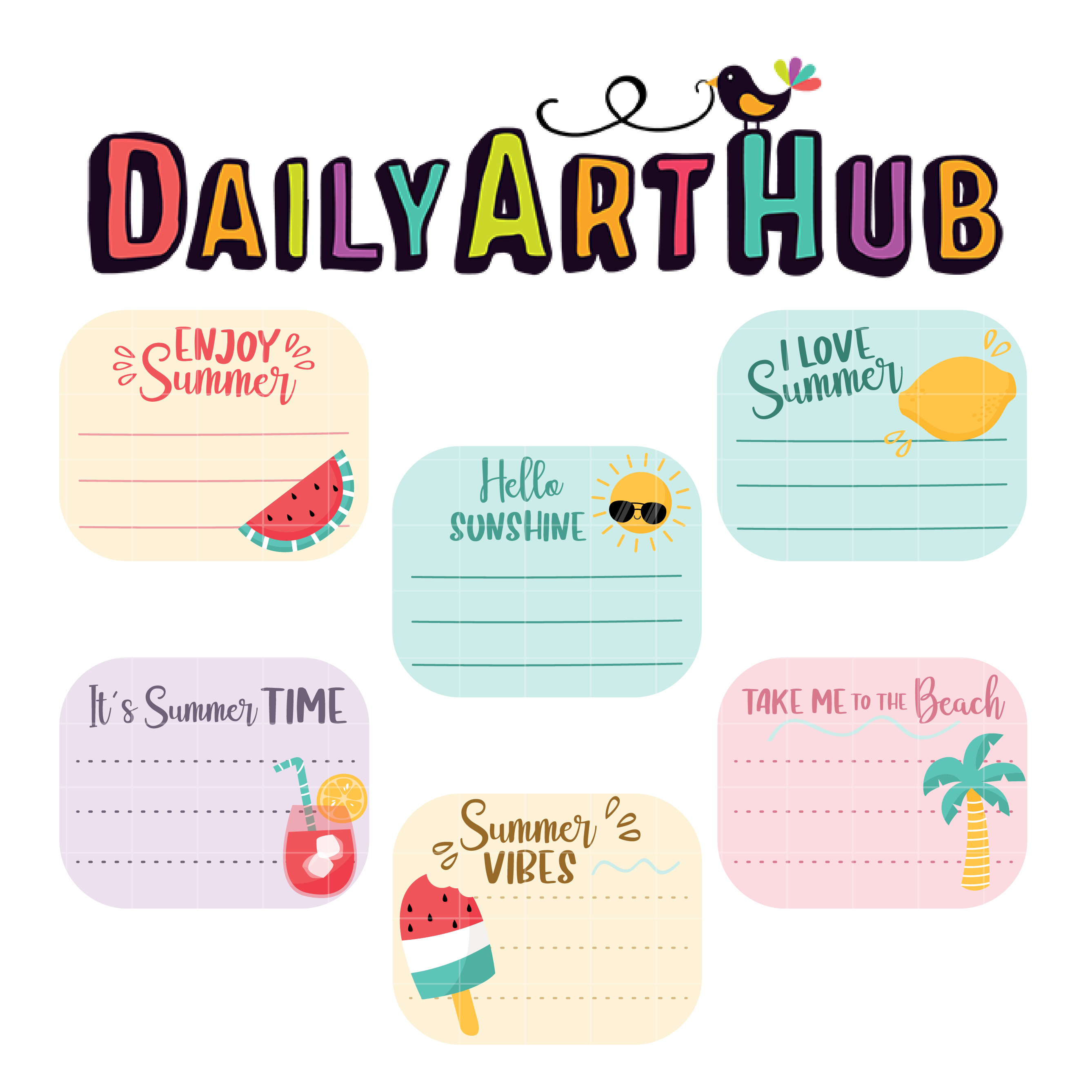 Summer Notes Clip Art Set Daily Art Hub Free Clip Art Everyday