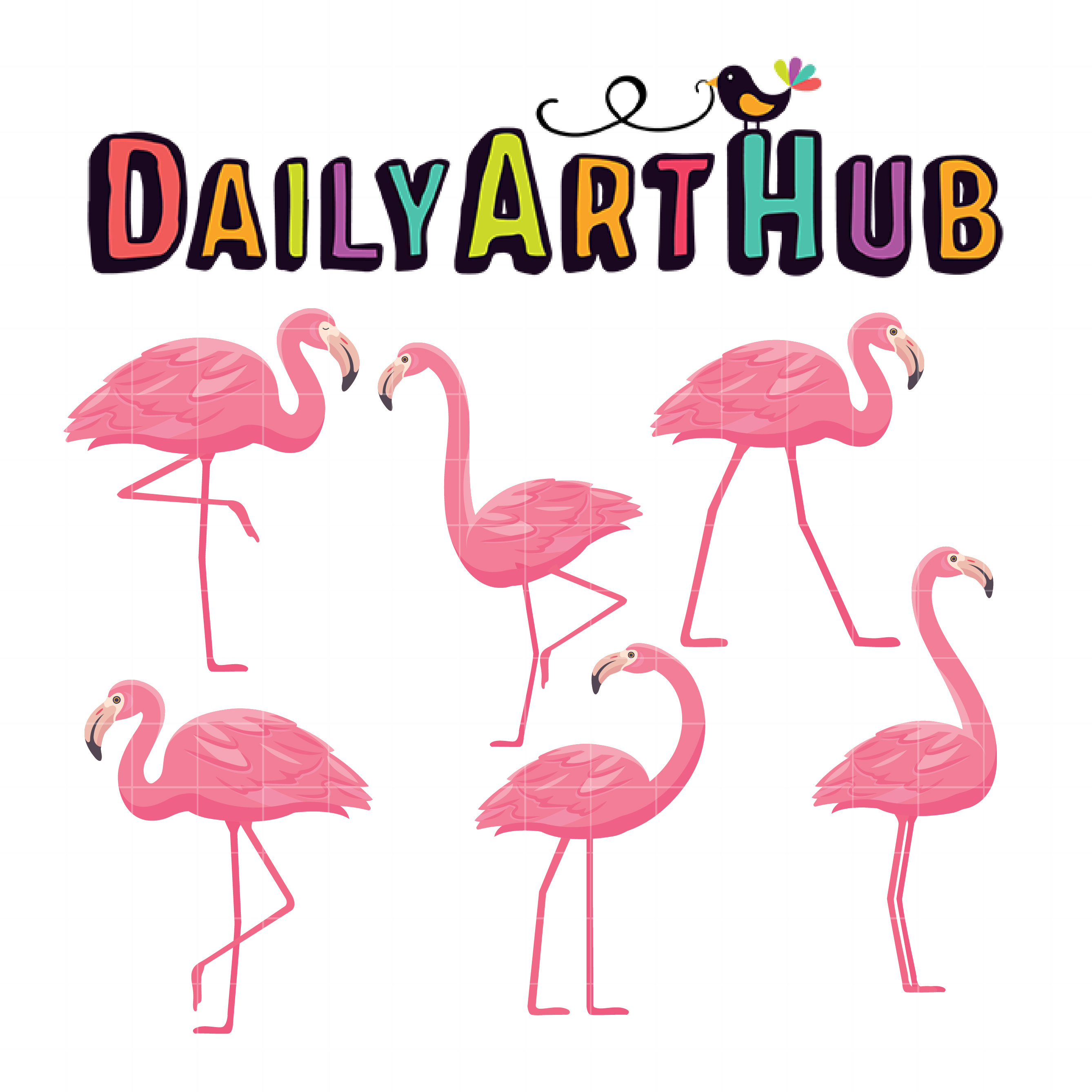 Delicate Pink Flamingo Clip Art Set Daily Art Hub Free Clip Art Everyday