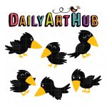 Cute Crows Clip Art Set – Daily Art Hub // Graphics, Alphabets &amp; SVG