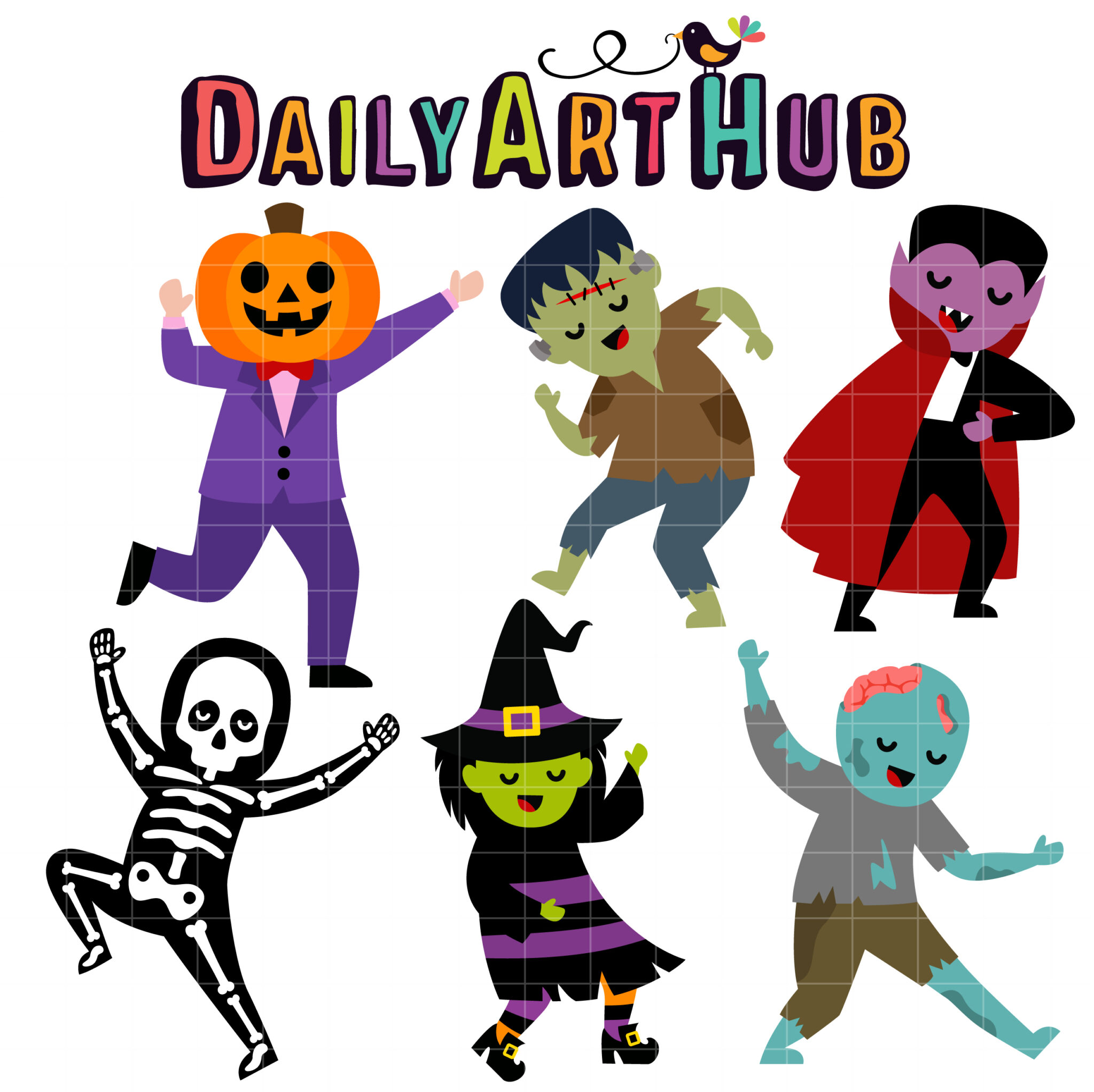 Halloween Characters Dancing In Party Stock Illustration - Download Image  Now - Halloween, Monster - Fictional Character, Characters - iStock