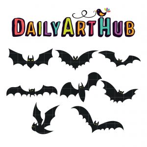 Spooky Bats Clip Art Set – Daily Art Hub // Graphics, Alphabets & SVG