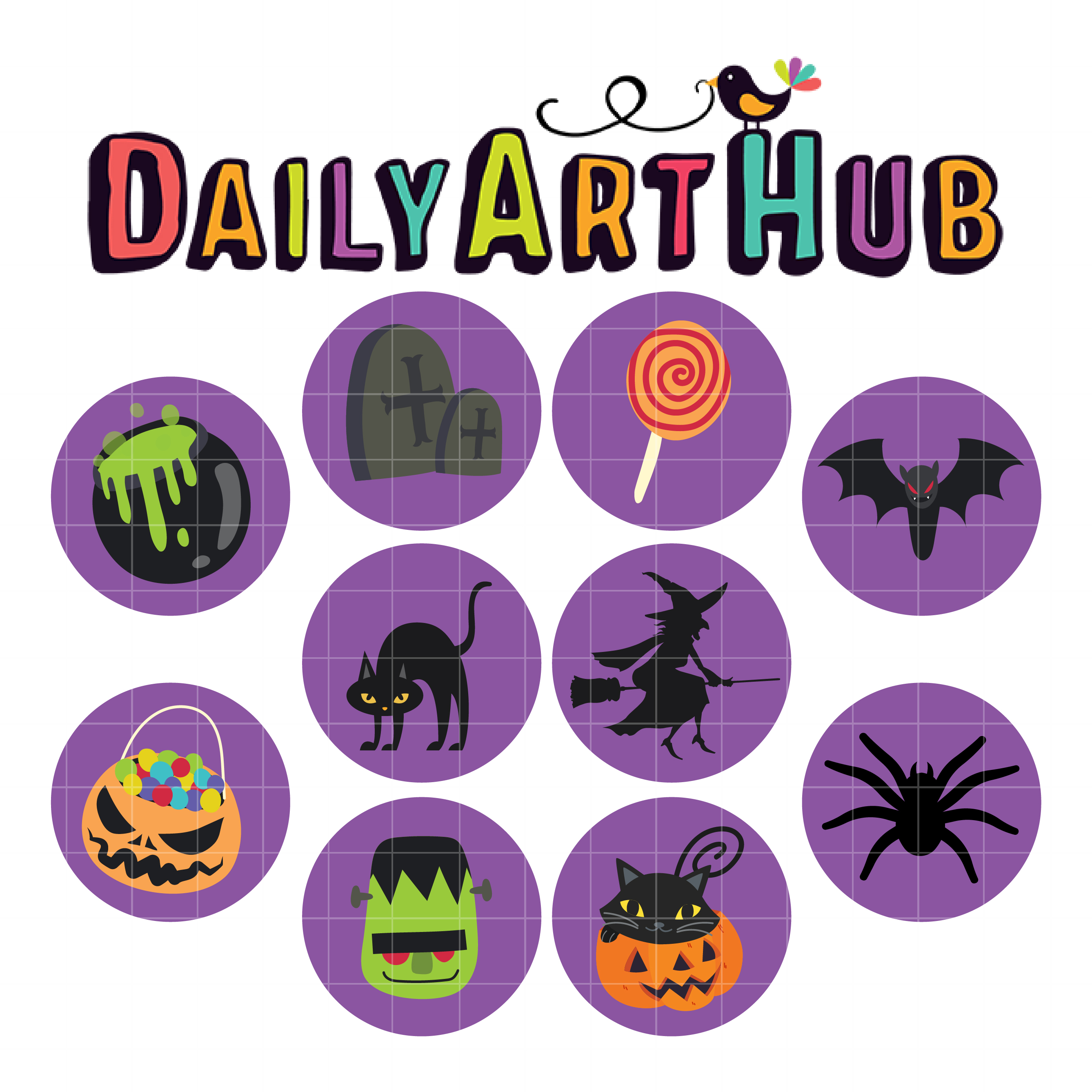 Spooky Halloween Icons Clip Art Set Daily Art Hub Free Clip Art