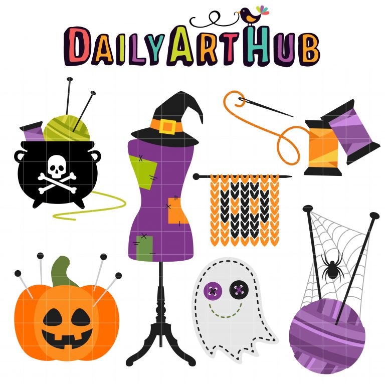 Spooky Seamstress Clip Art Set – Daily Art Hub // Graphics, Alphabets & SVG