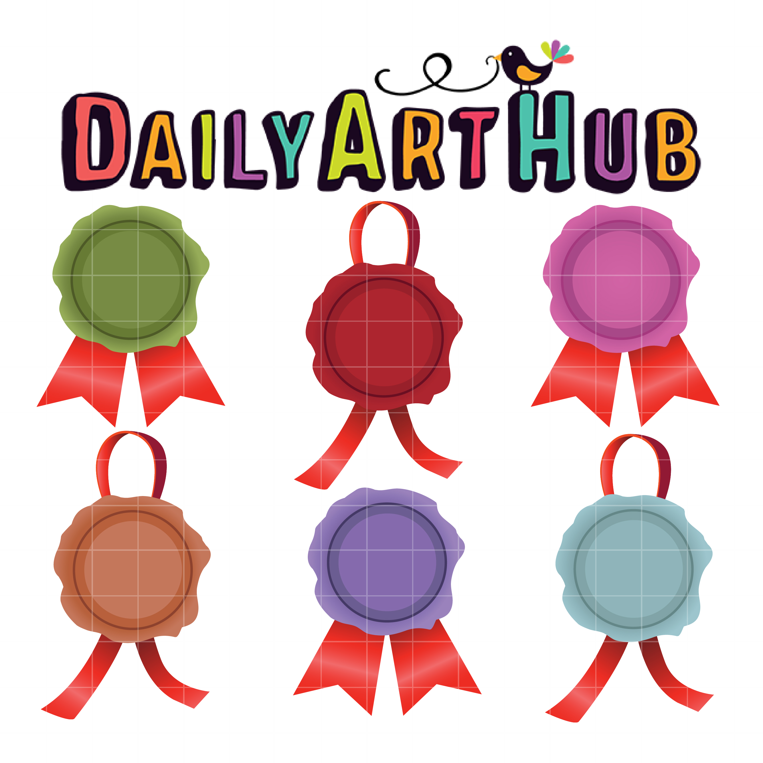 Wax Stamp and Ribbon Clip Art Set Daily Art Hub Free Clip Art Everyday