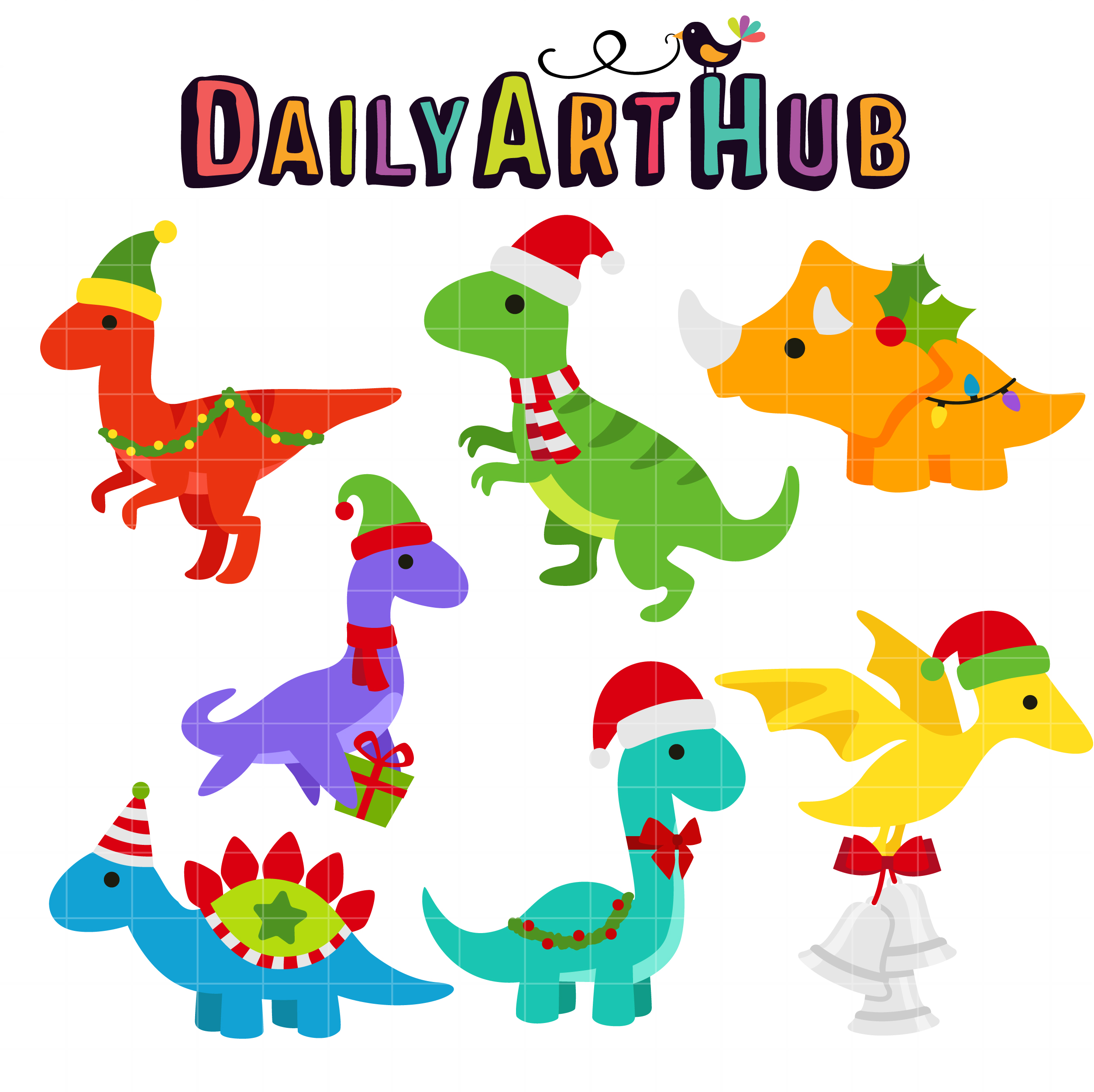 Christmas Dinos Clip Art Set – Daily Art Hub – Free Clip Art Everyday
