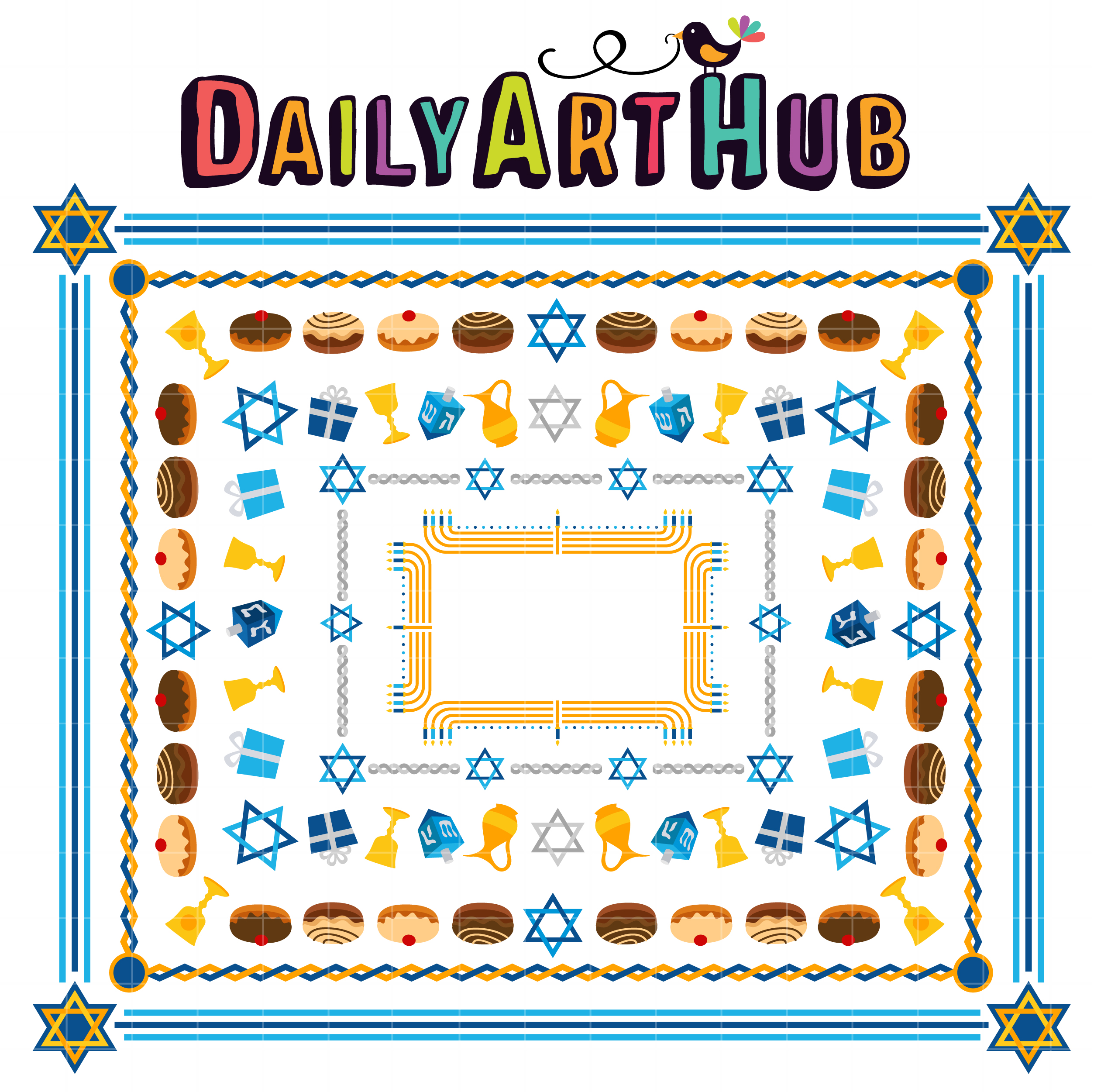 Hanukkah Frames Clip Art Set – Daily Art Hub – Free Clip Art Everyday