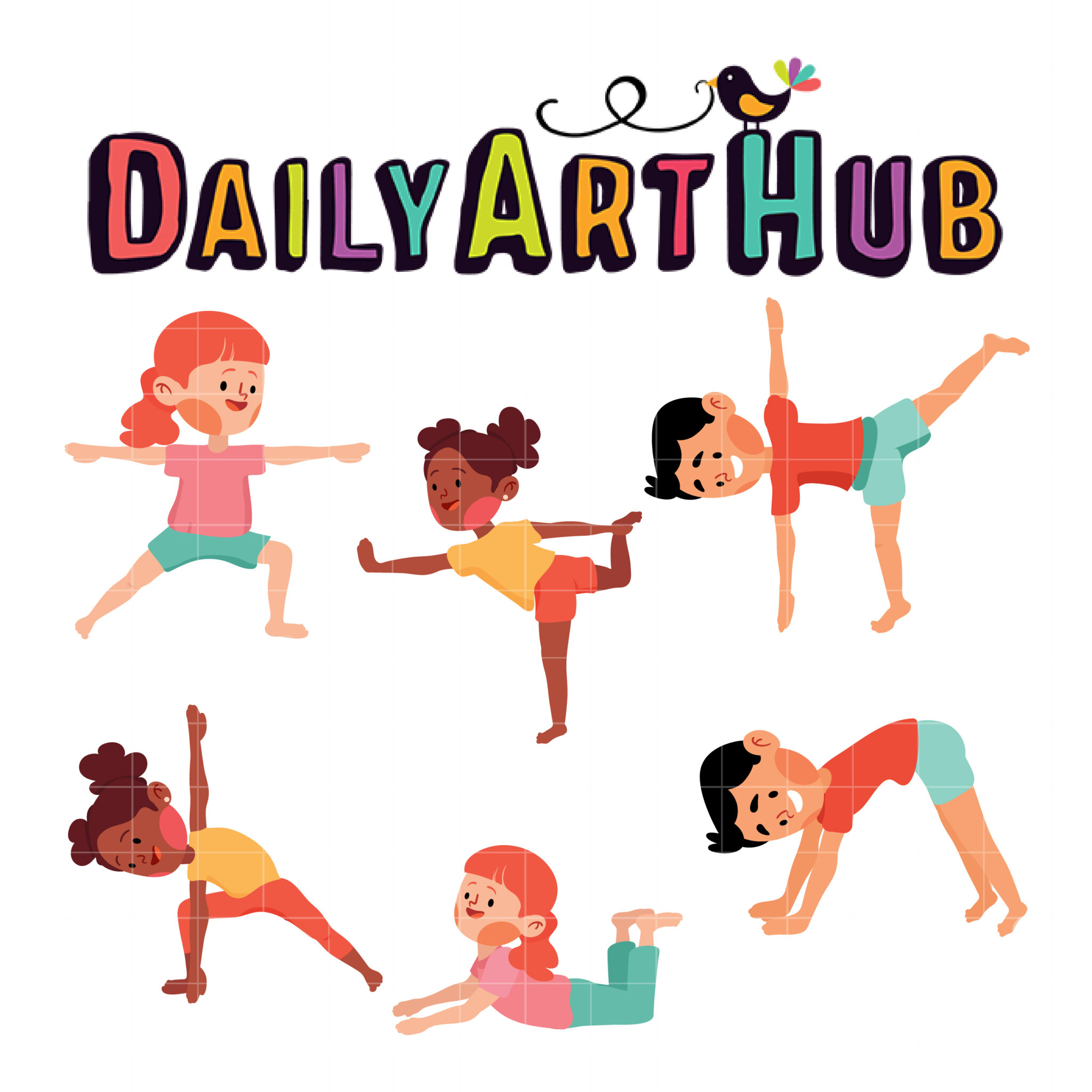 Cute Yoga Exercise Clip Art Set – Daily Art Hub // Graphics, Alphabets & SVG