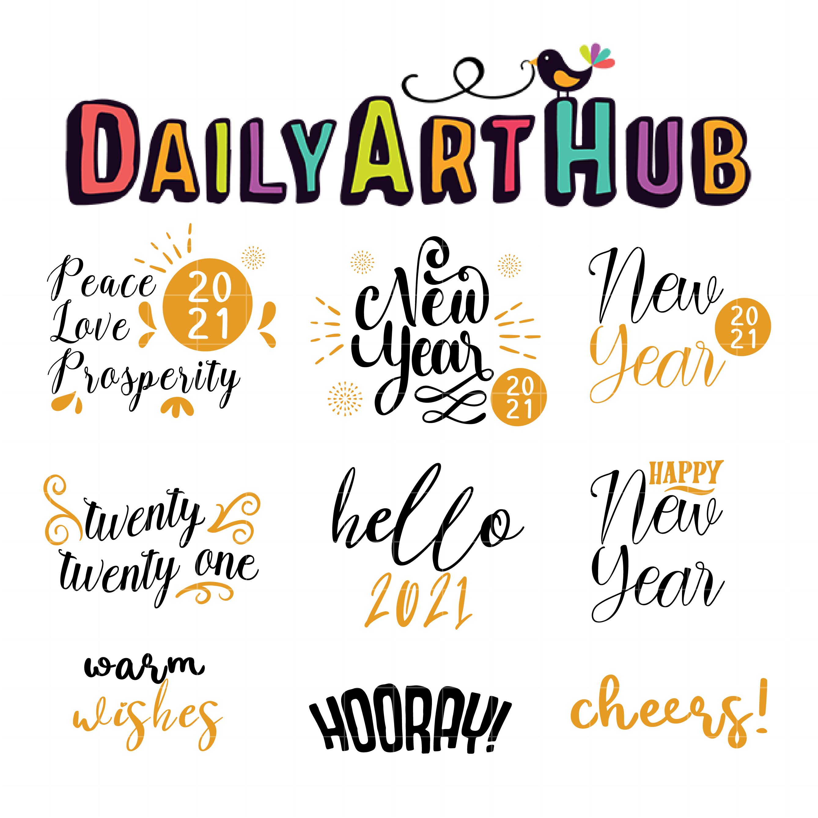 New Year 2021 Badge Greetings Clip Art Set Daily Art Hub Free Clip Art Everyday