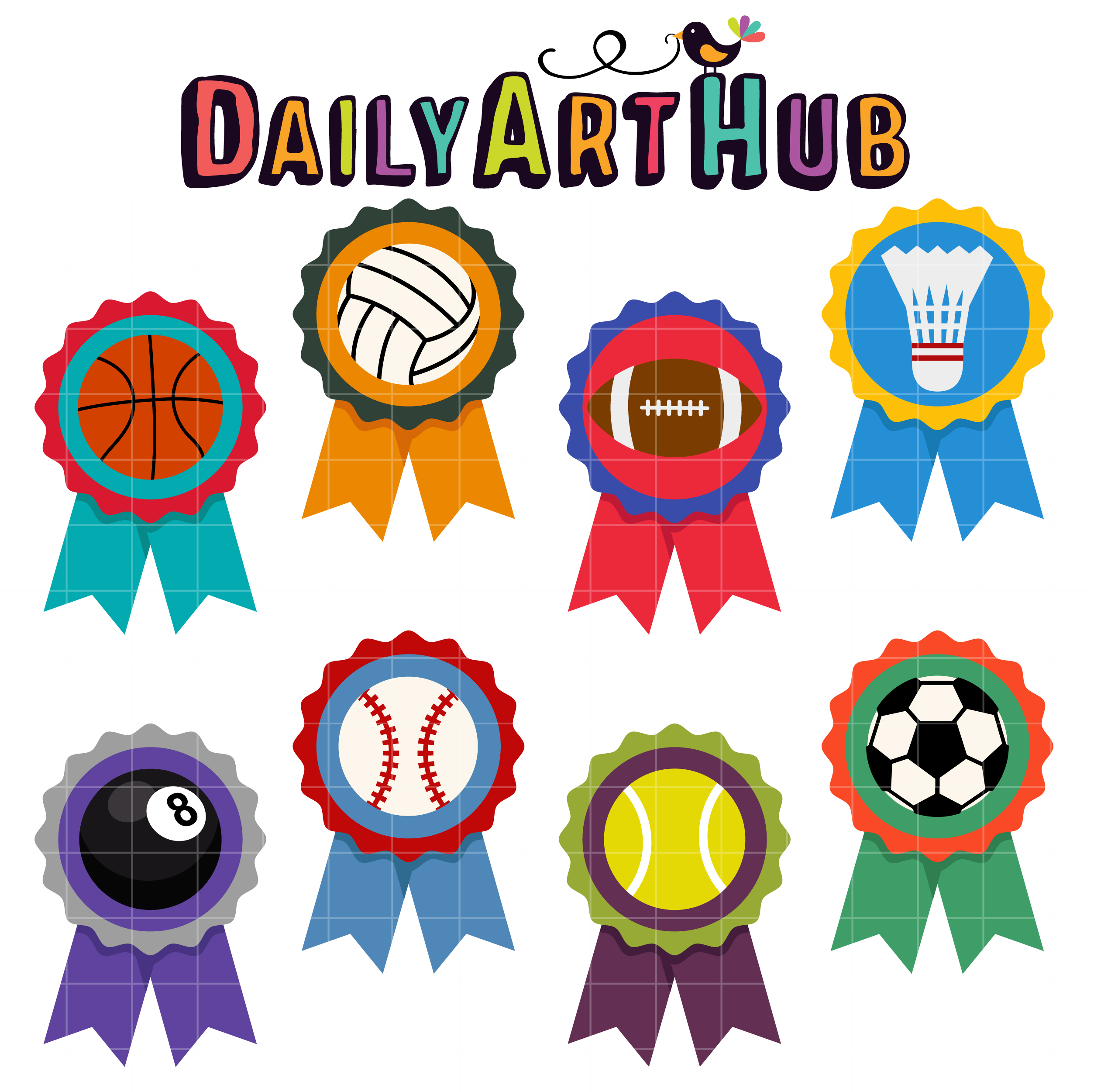 Sports Ribbon Awards Clip Art Set Daily Art Hub Free Clip Art Everyday