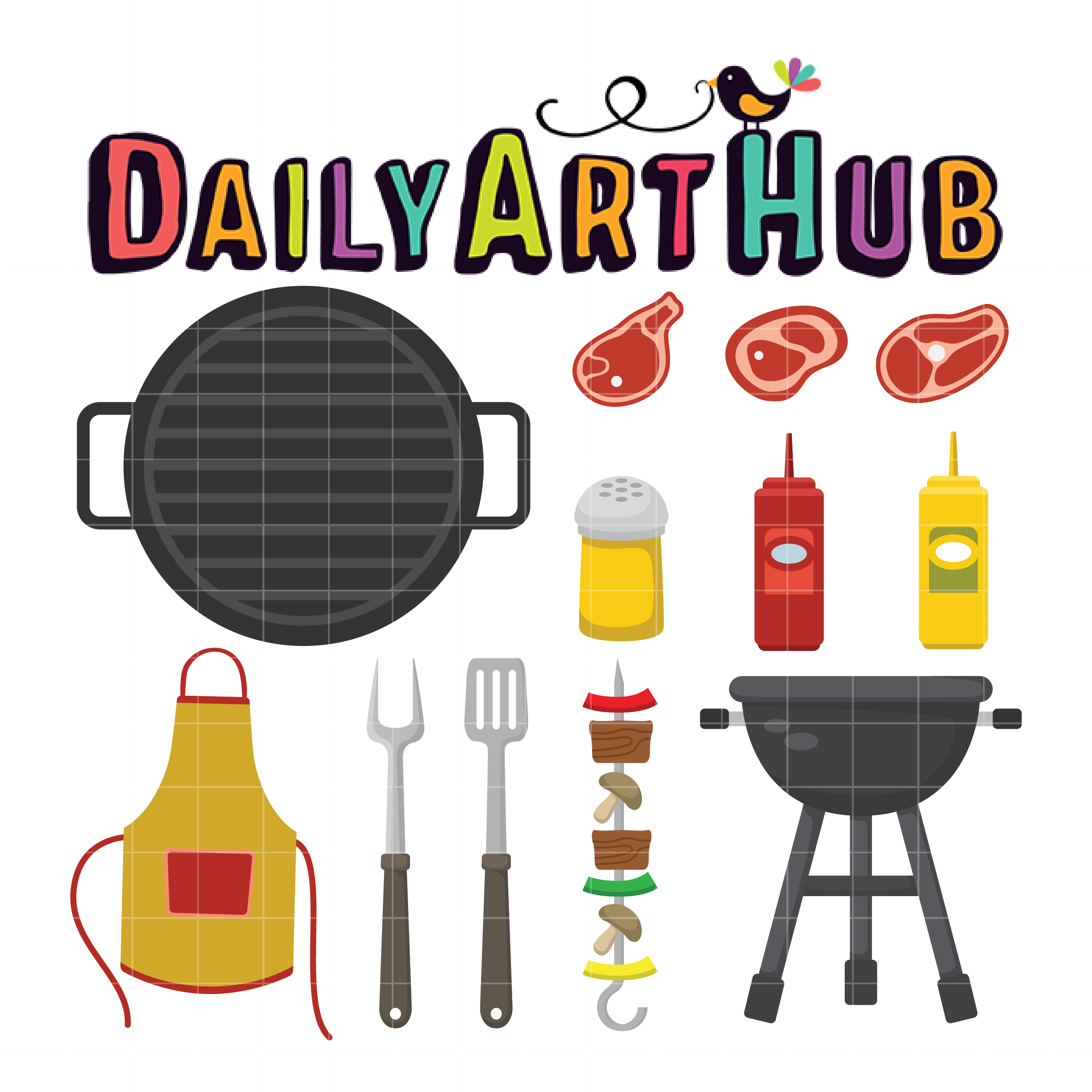 Barbecue and Grill Clip Art Set Daily Art Hub Free Clip Art Everyday