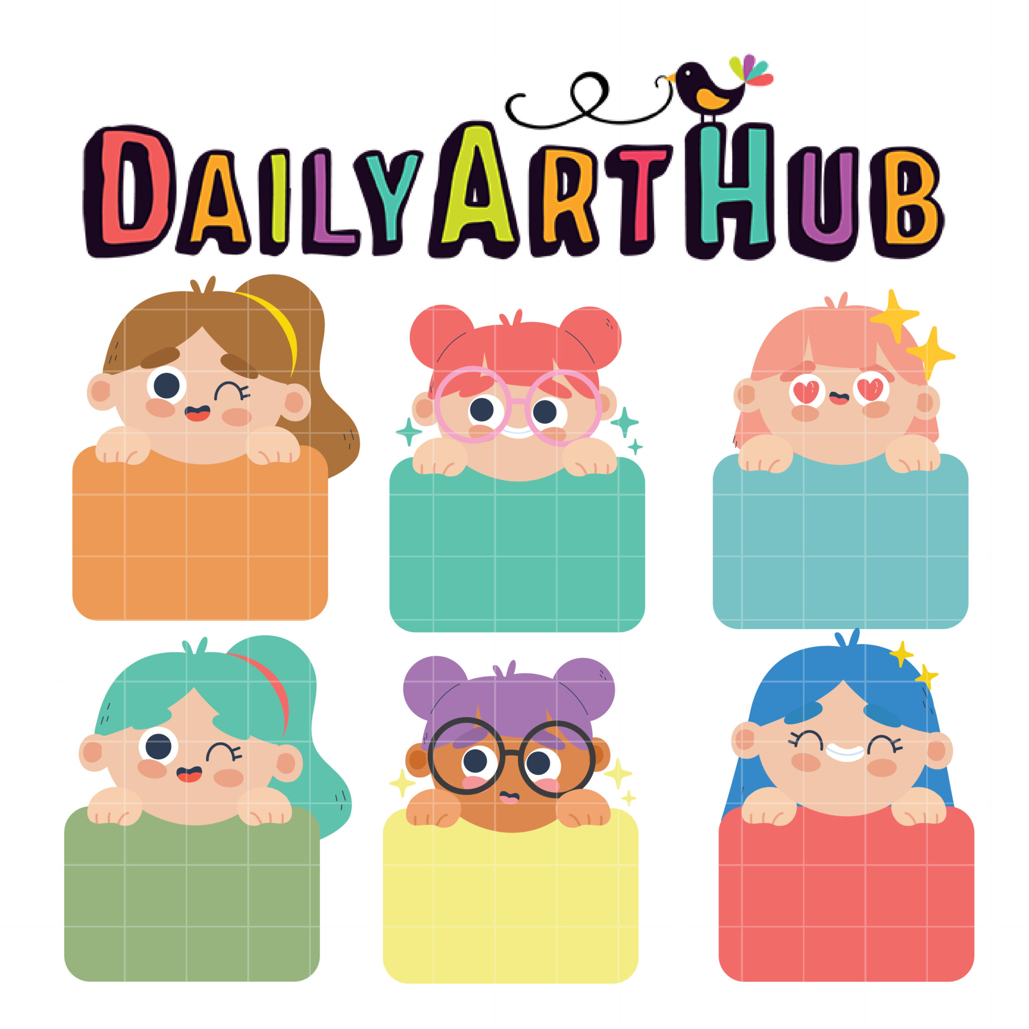 Cute Little Girls Notepad Clip Art Set – Daily Art Hub // Graphics,  Alphabets & SVG