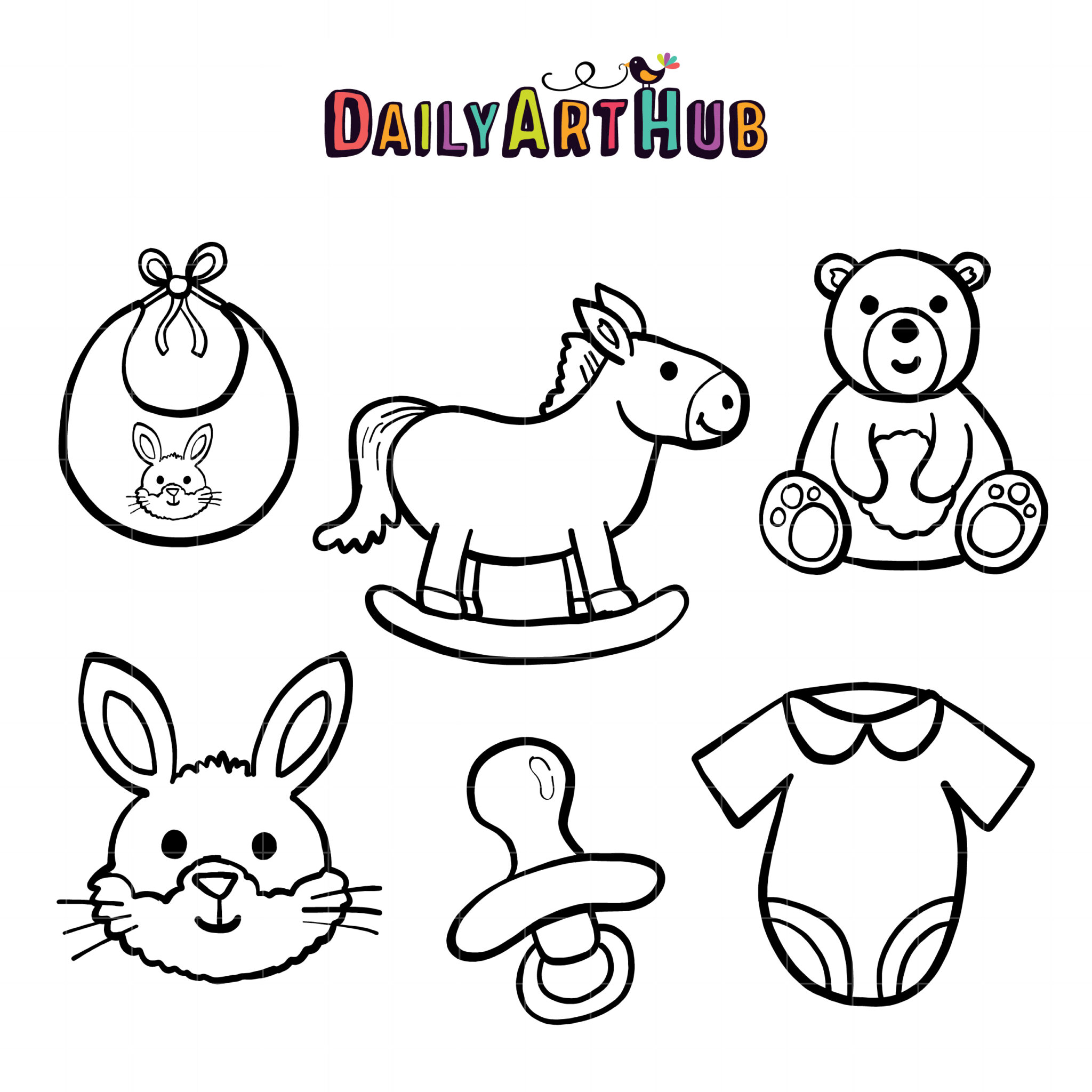 Baby Stuff Sketches Clip Art Set – Daily Art Hub // Graphics, Alphabets &  SVG