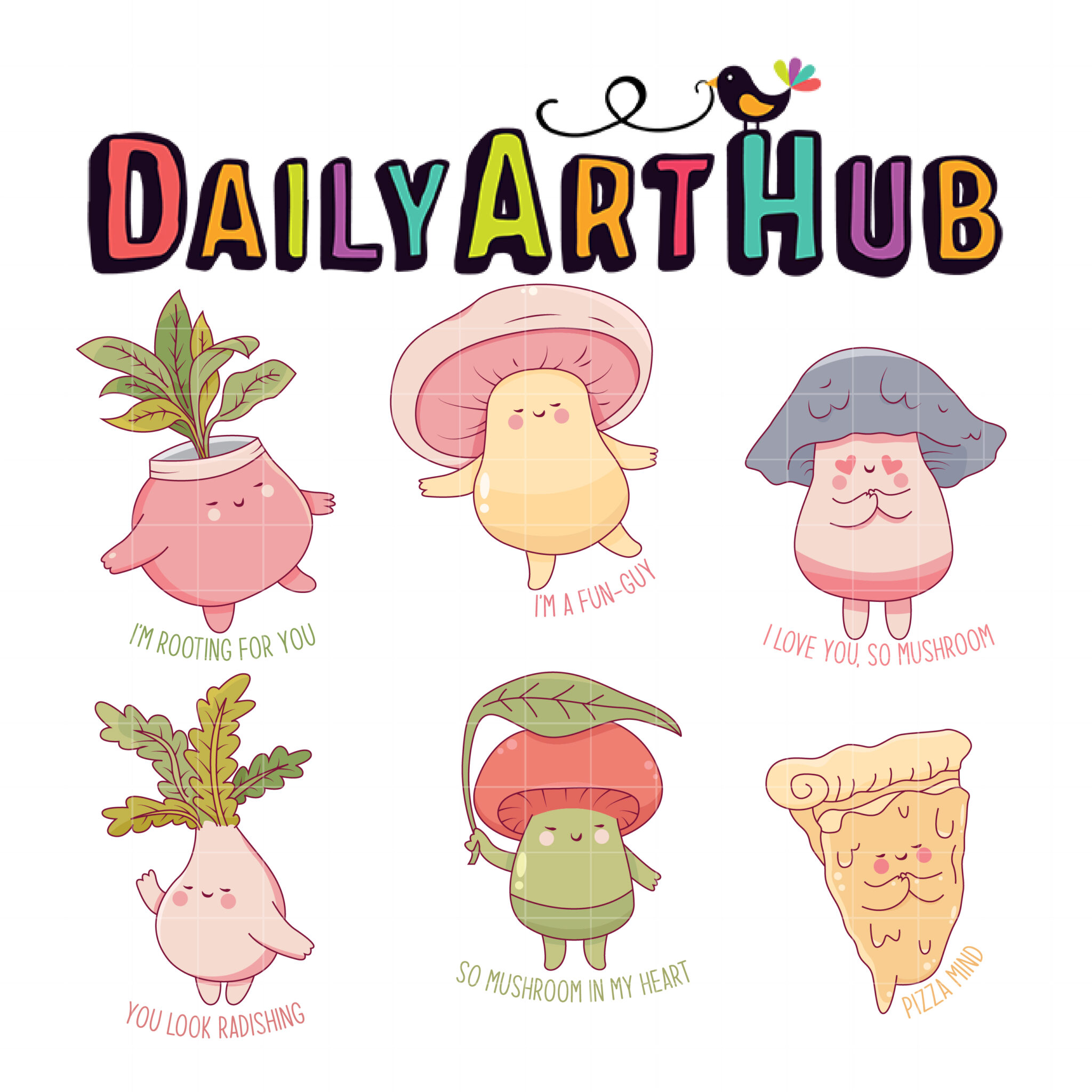 Cute Plants and Mushroom Jokes Clip Art Set – Daily Art Hub // Graphics,  Alphabets & SVG
