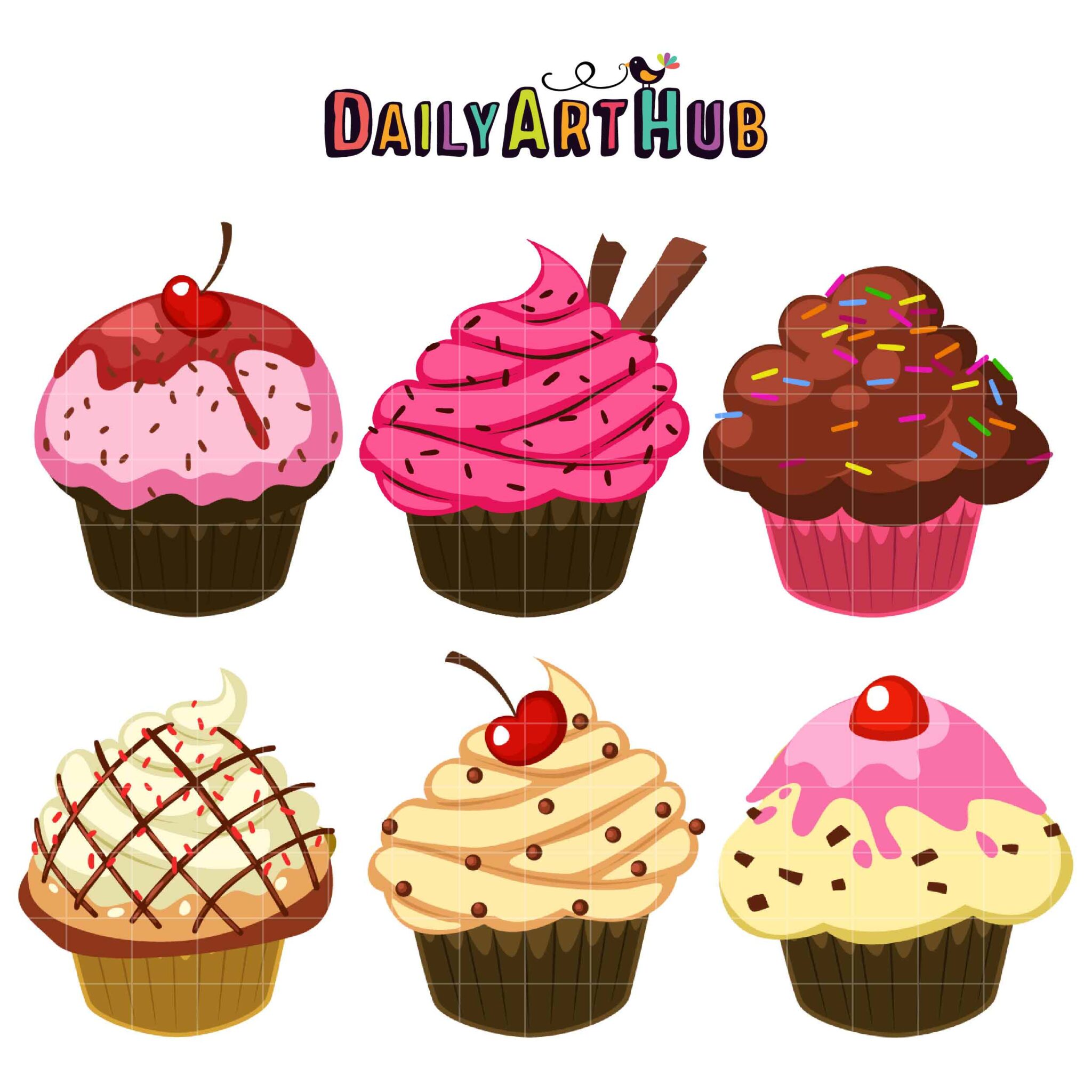Lovely Cupcakes Clip Art Set – Daily Art Hub // Graphics, Alphabets & SVG
