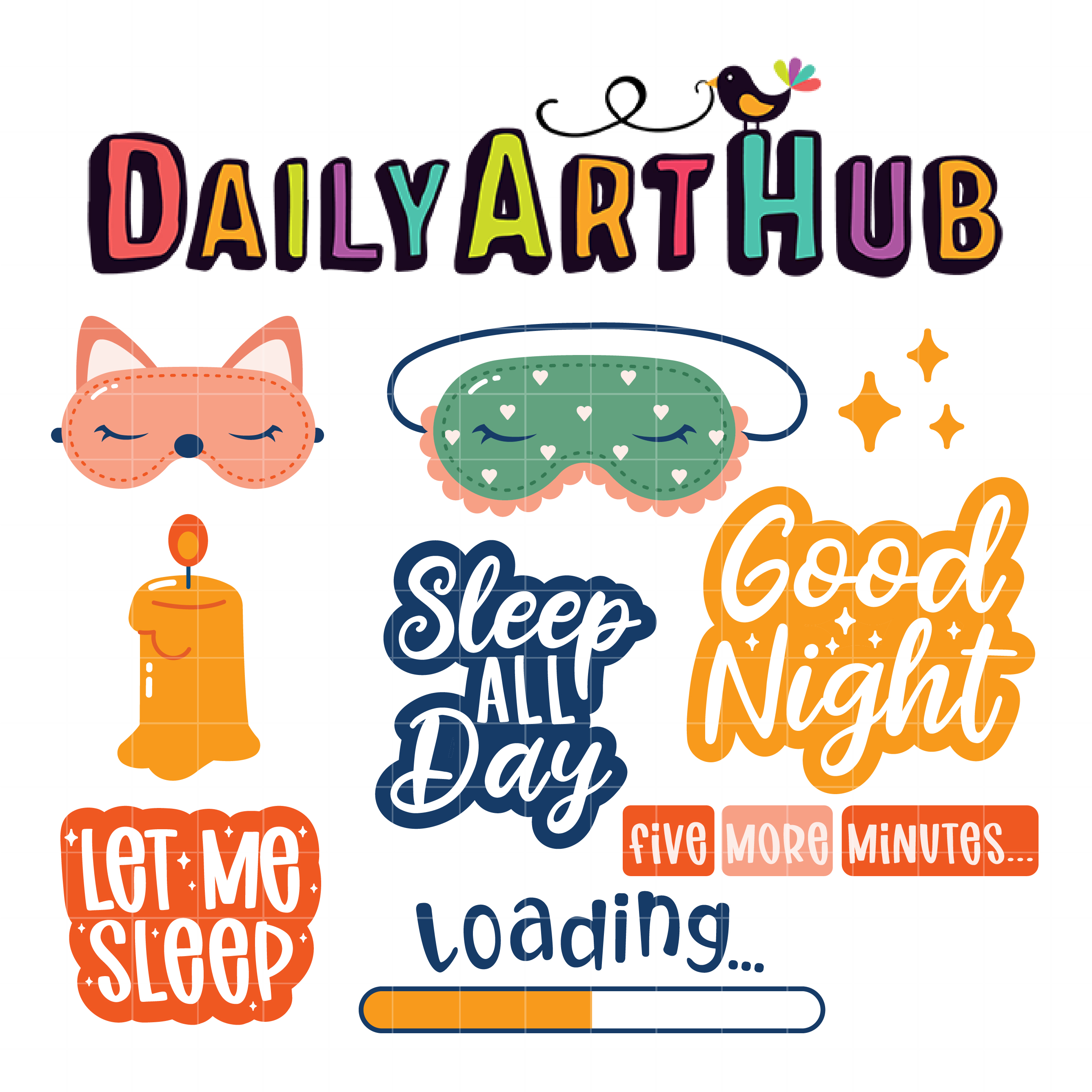 Sleeping Mask and Quotes Clip Art Set Daily Art Hub Free Clip Art