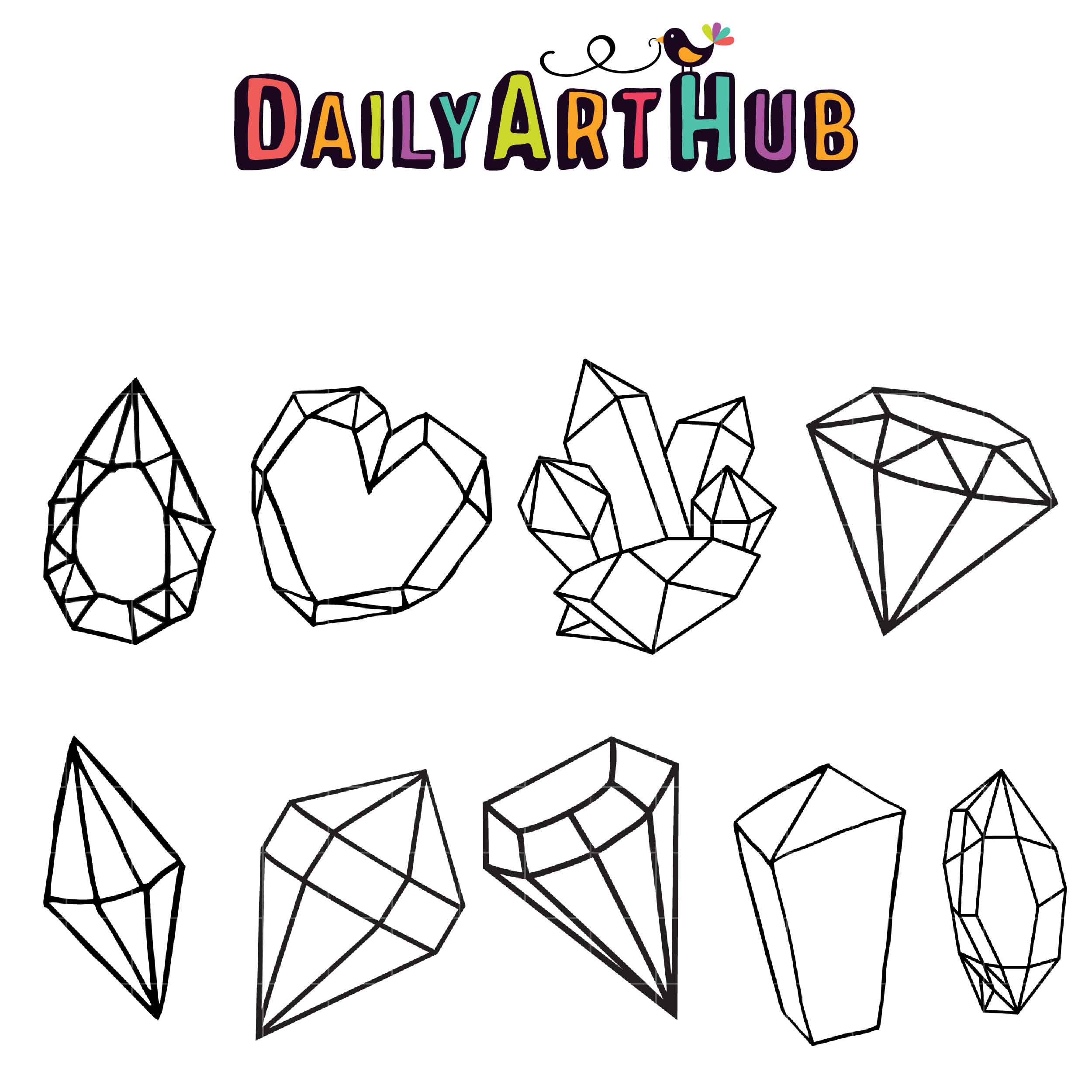 Crystals Clip Art Set Daily Art Hub Free Clip Art Everyday