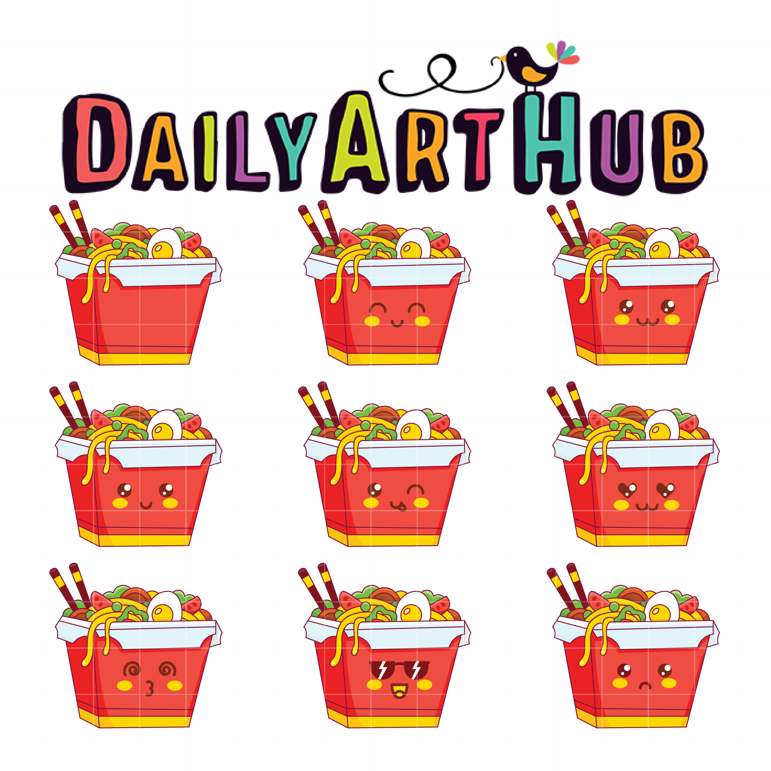 Cute Wok Box Noodles Clip Art Set Daily Art Hub Free Clip Art Everyday