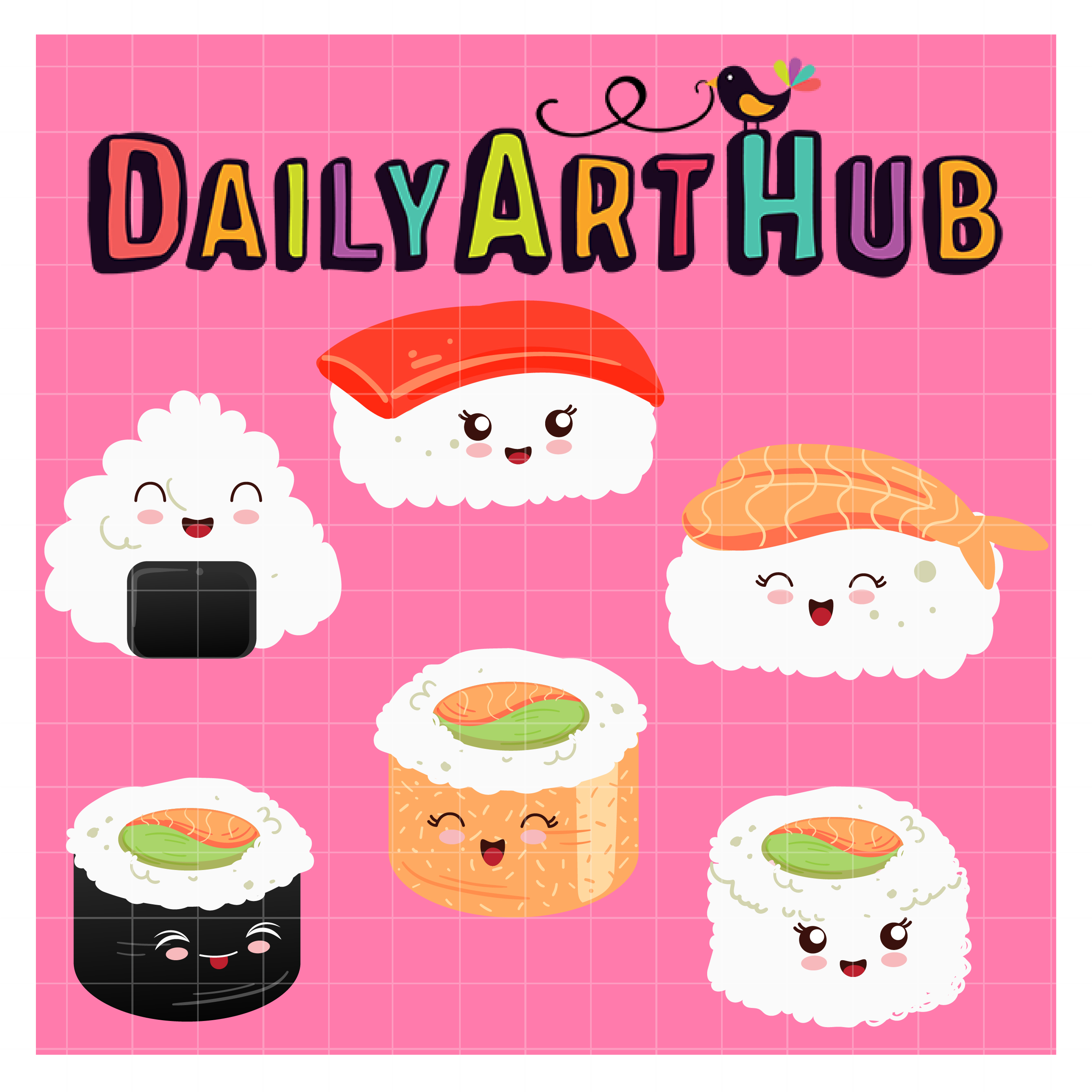 Cute Happy Sushi Clip Art Set Daily Art Hub Free Clip - vrogue.co