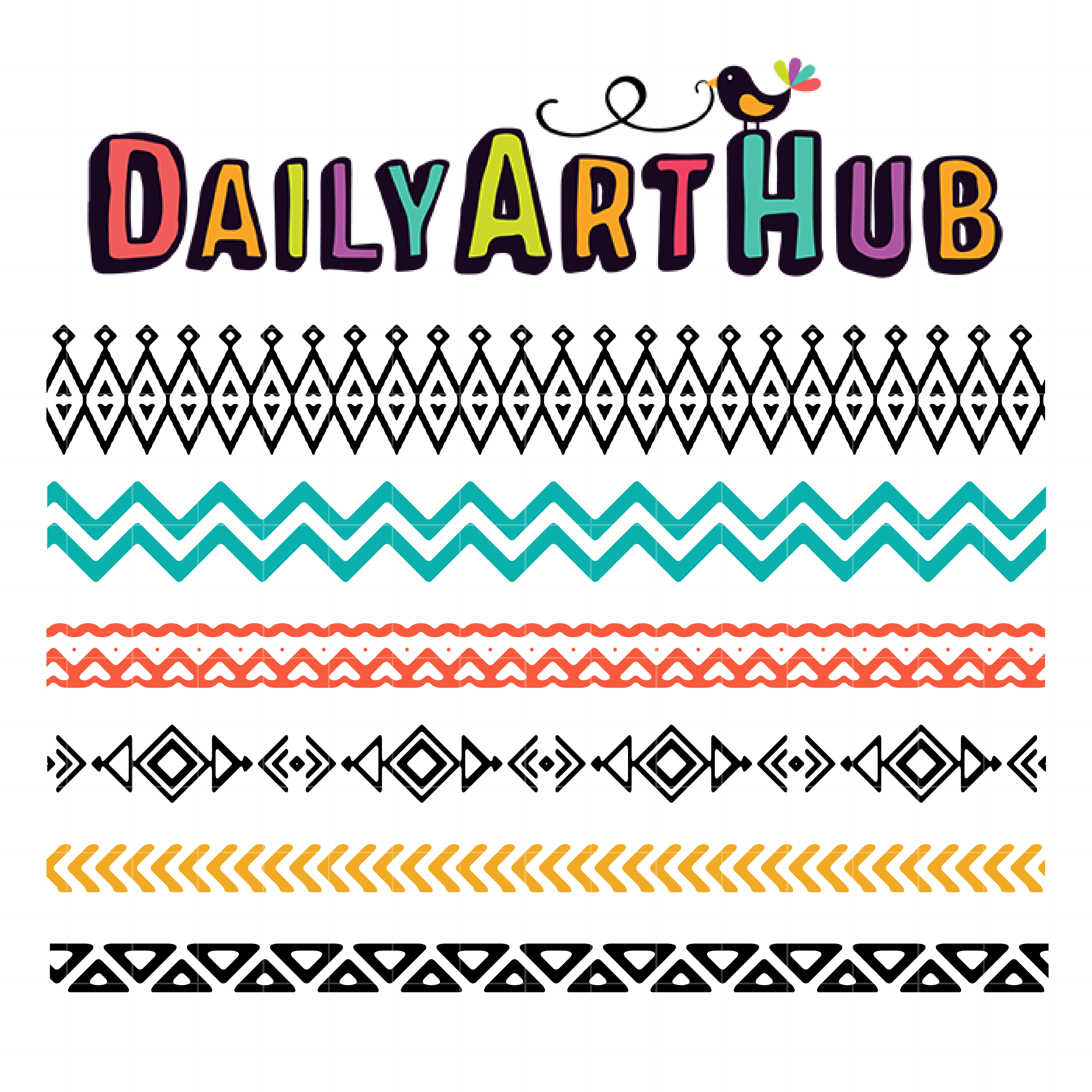 Aztec Ornament Border Clip Art Set Daily Art Hub Free Clip Art Everyday