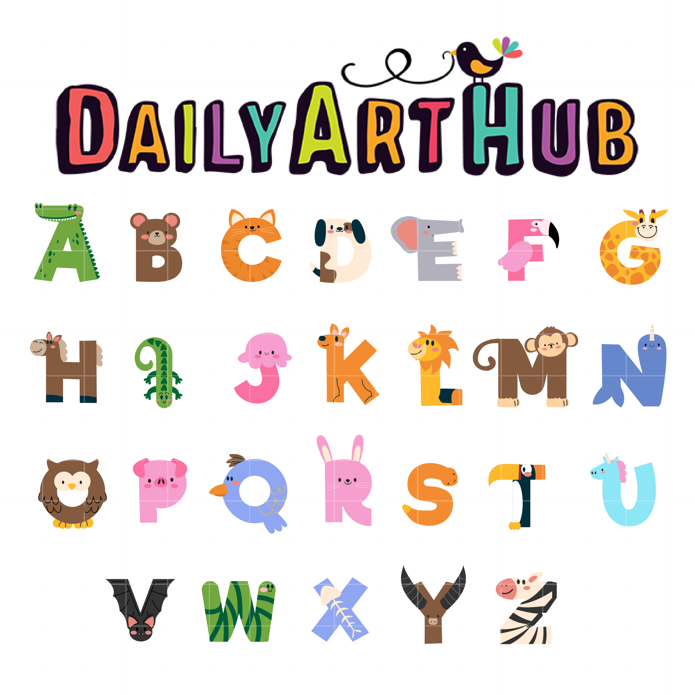Animal Alphabet Clipart Uppercase Letters Images