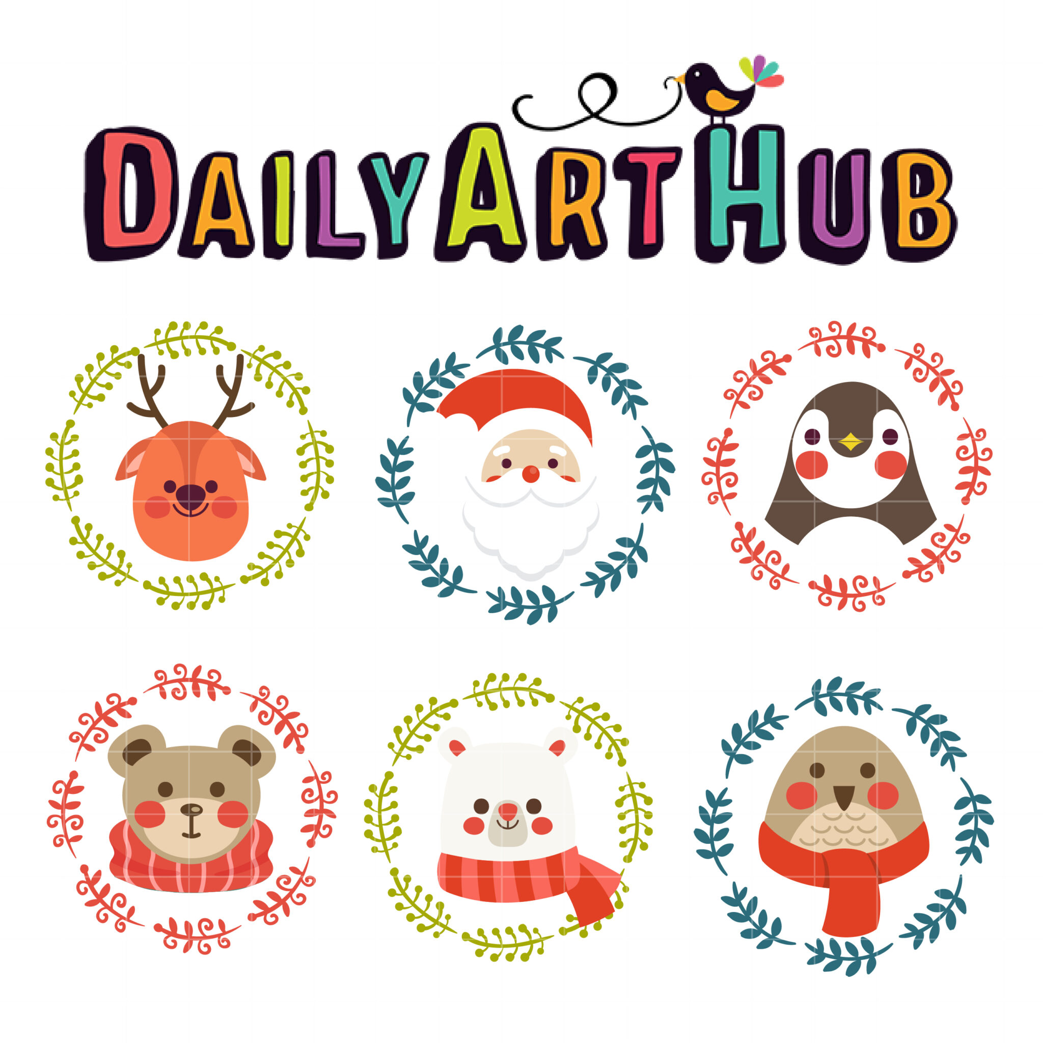 Christmas Character Badge Clip Art Set – Daily Art Hub // Graphics,  Alphabets & SVG