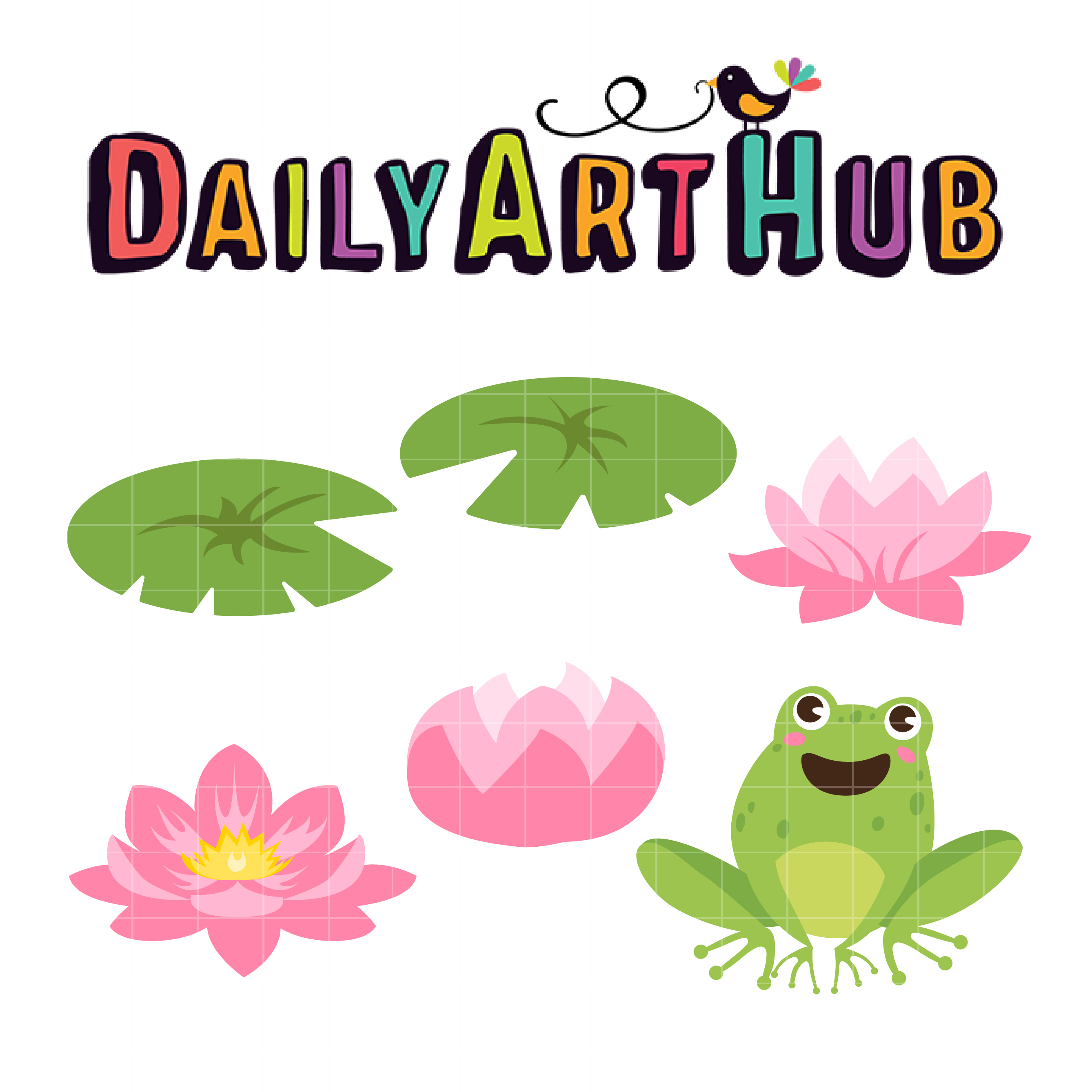 Water Lily And Frog Clip Art Set Daily Art Hub Free Clip Art Everyday