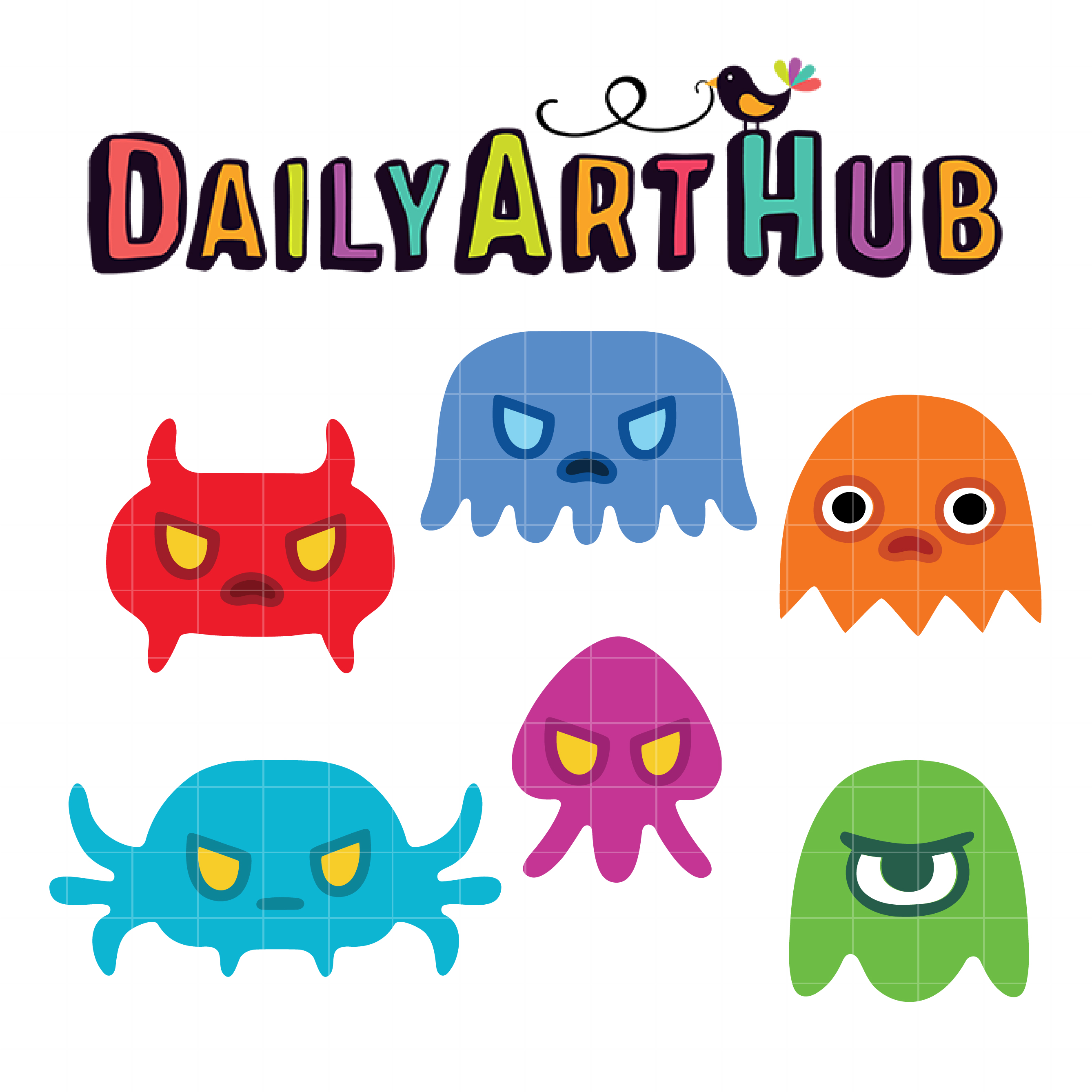 Video Games Monster Alien Clip Art Set – Daily Art Hub // Graphics,  Alphabets & SVG