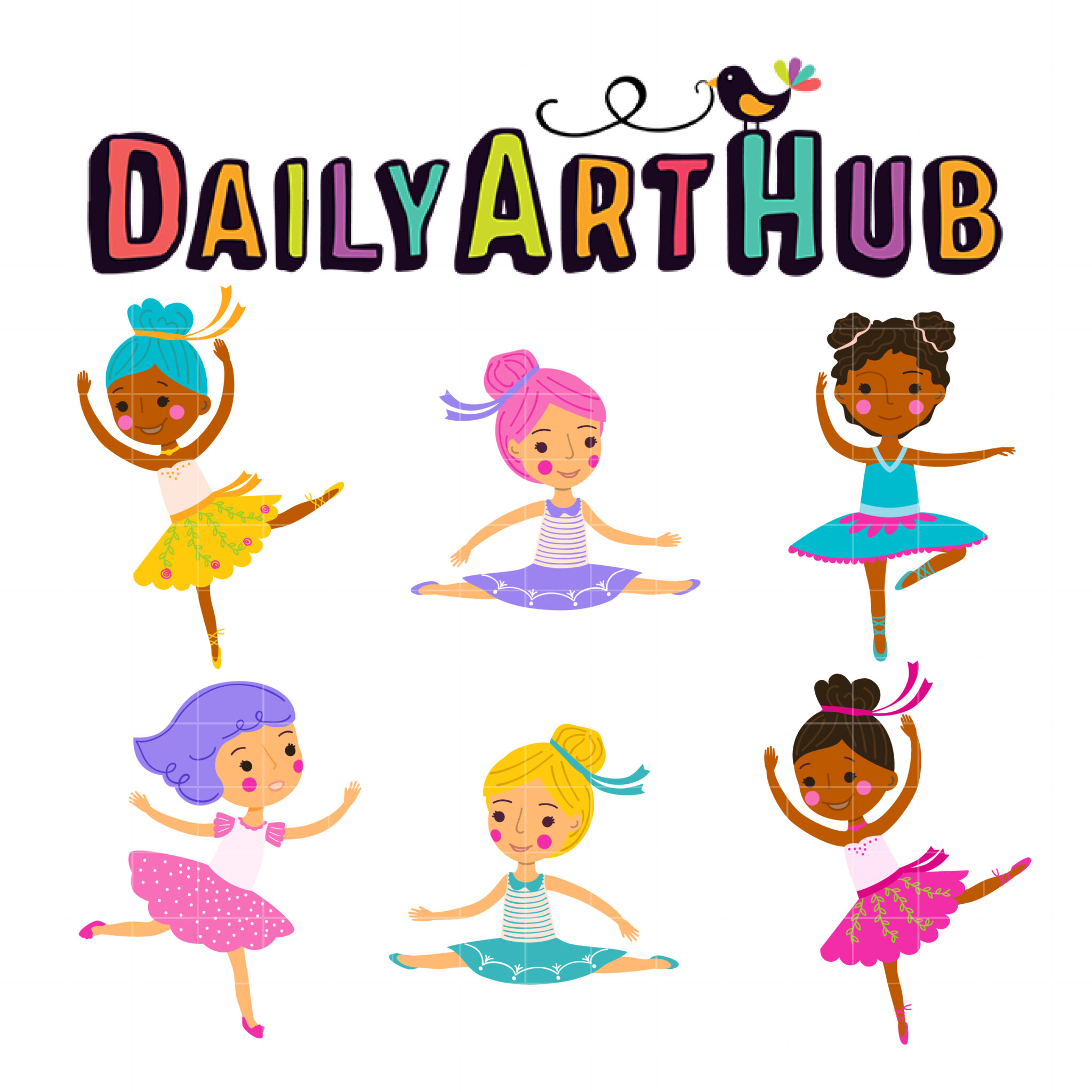 Cute Ballerina Girls Clip Art Set – Daily Art Hub // Graphics
