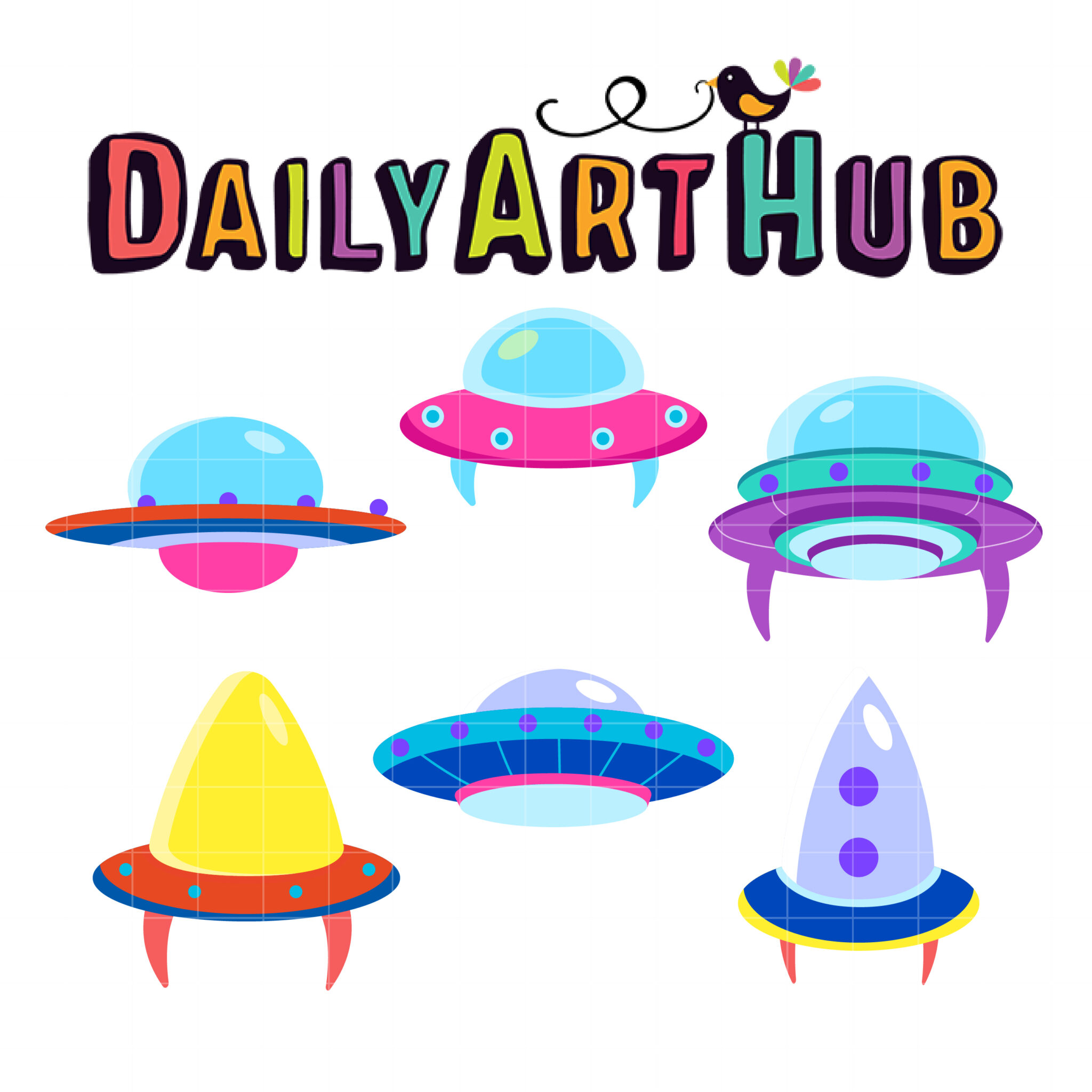 UFO Spaceship Clip Art Set – Daily Art Hub // Graphics, Alphabets & SVG