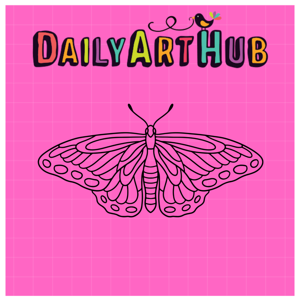 Butterflies Outline Clip Art Set Daily Art Hub Graphi vrogue.co