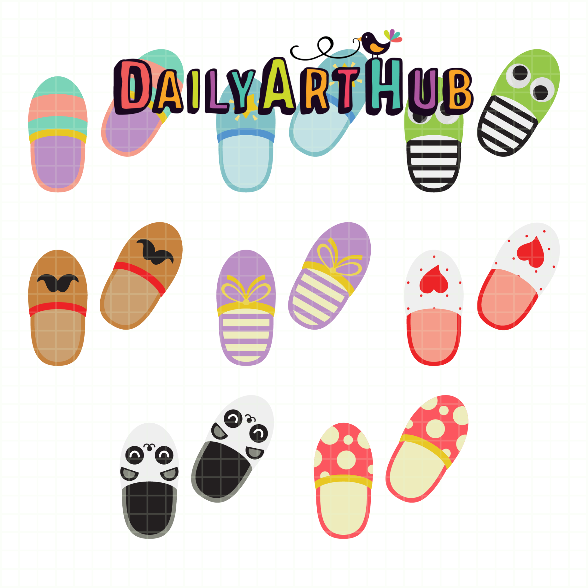Cute Bedroom Slippers Clip Art Set – Daily Art Hub // Graphics ...