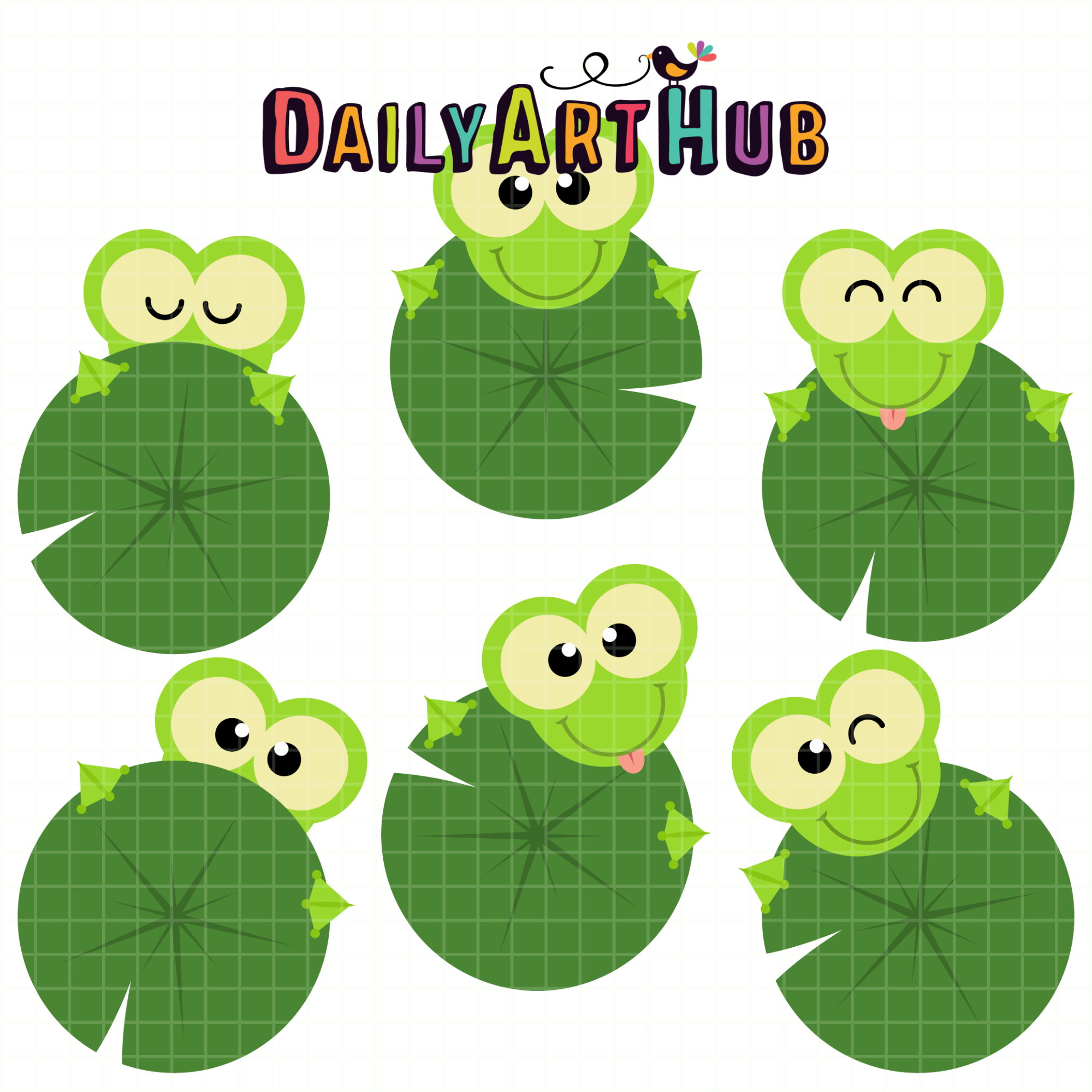 Frogs Holding Lily Pads Clip Art Set – Daily Art Hub // Graphics, Alphabets  & SVG