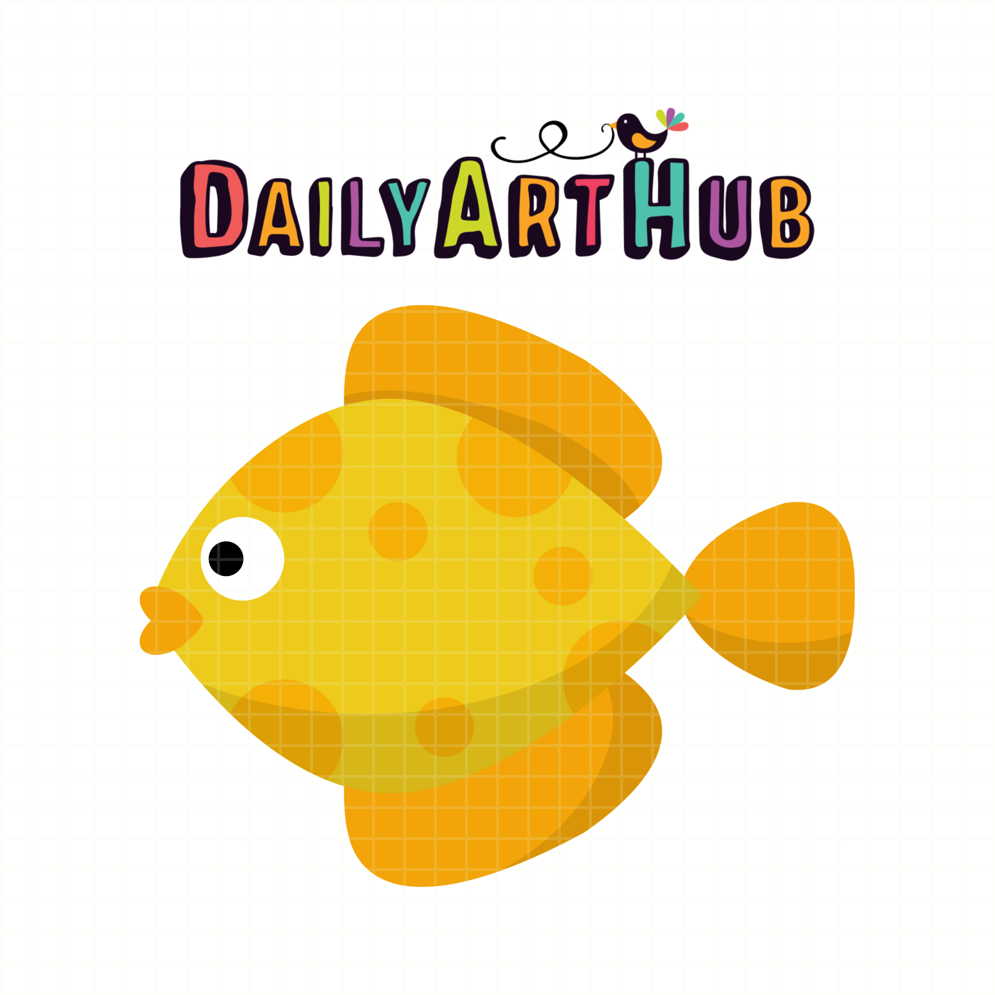 Yellow Polka Dot Fish Clip Art