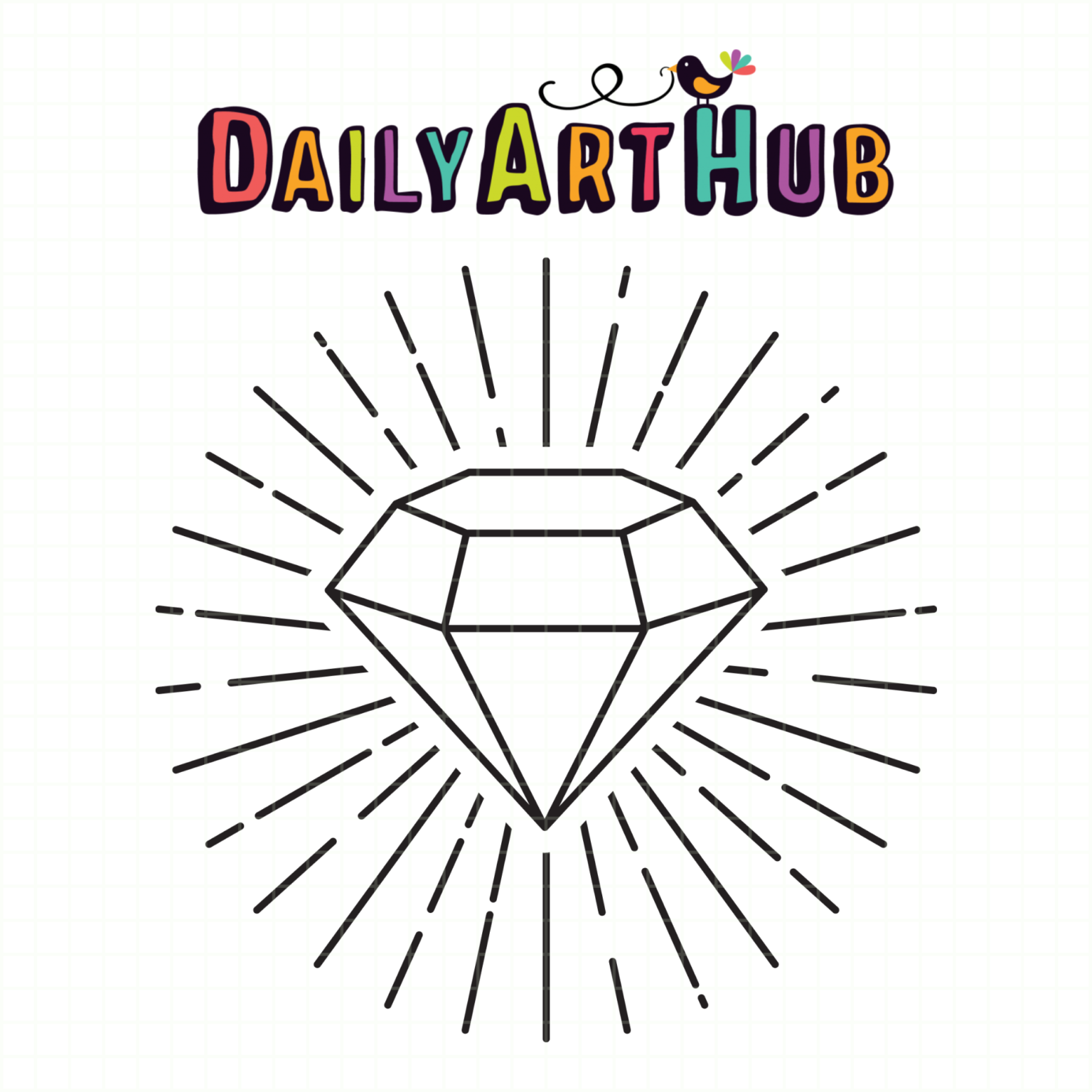 Diamond Outline Clip Art Daily Art Hub // Graphics, Alphabets & SVG