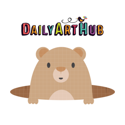 Bear In A Hole Clip Art