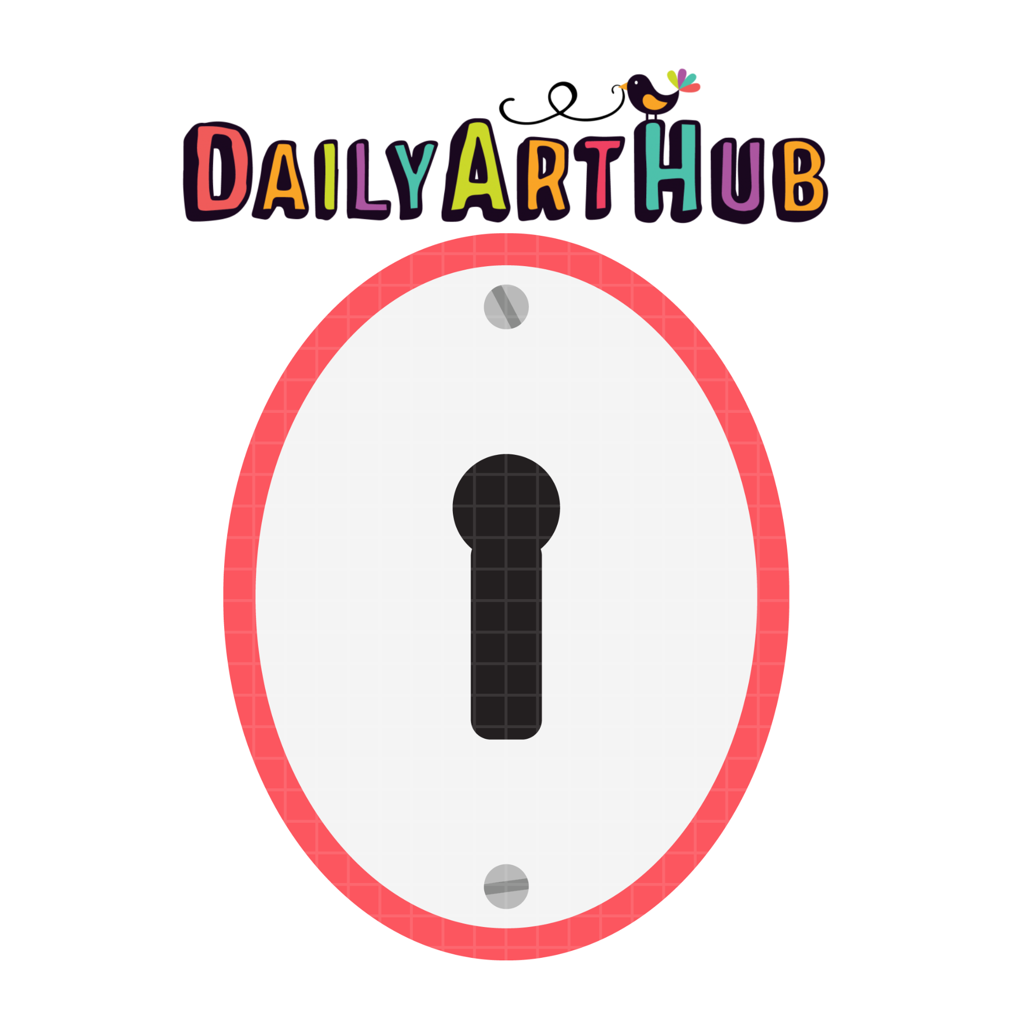 Hot Pink Keyhole Clip Art