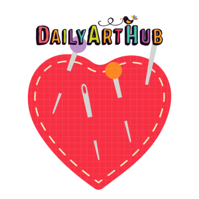 Heart Pin Cushion Clip Art