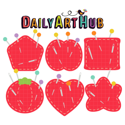 Pin Cushions Clip Art Set