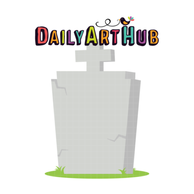 Creepy Tombstone Cross Clip Art