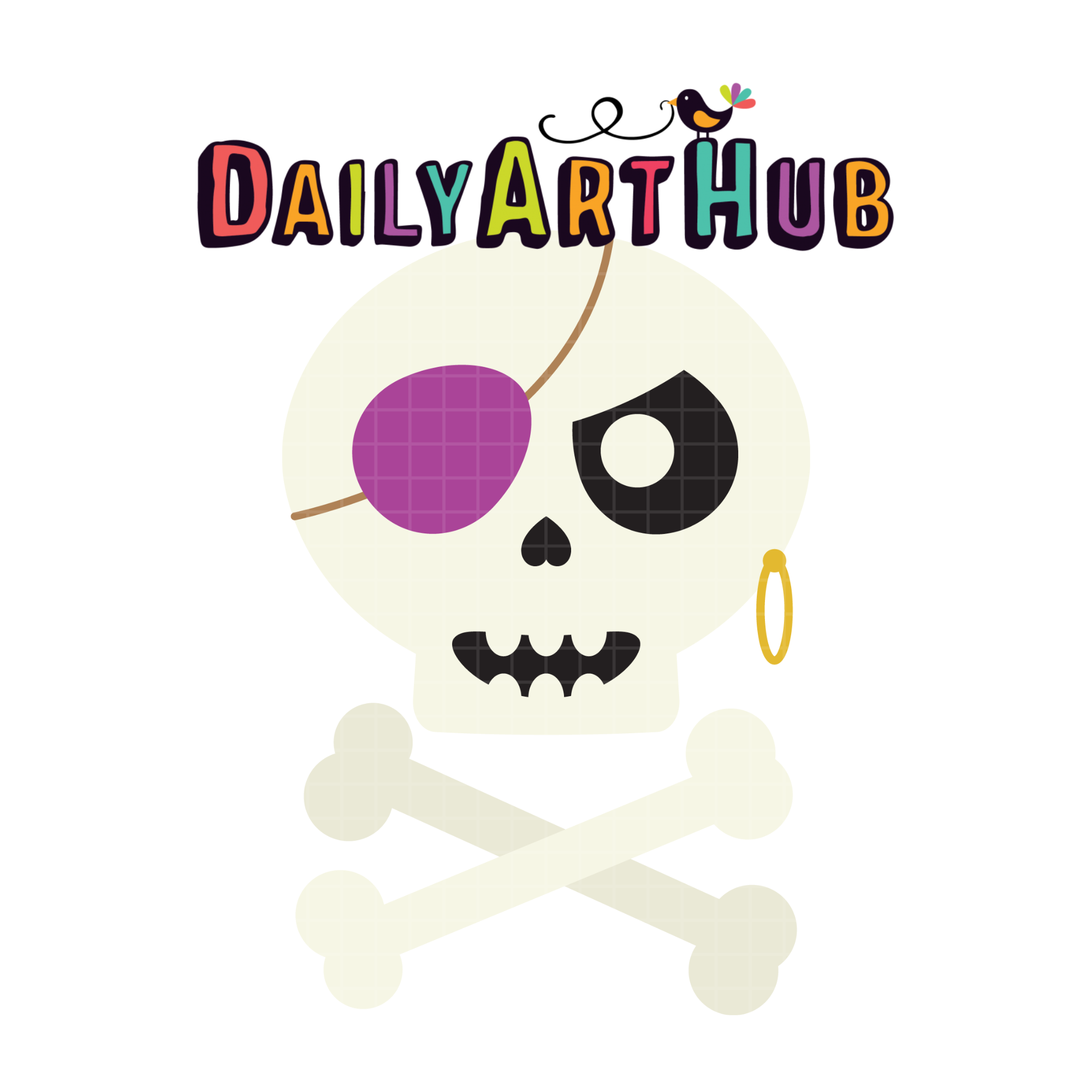 Eyepatch Skull Clip Art