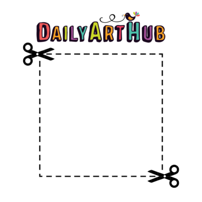 Cut Line Square Frame Clip Art