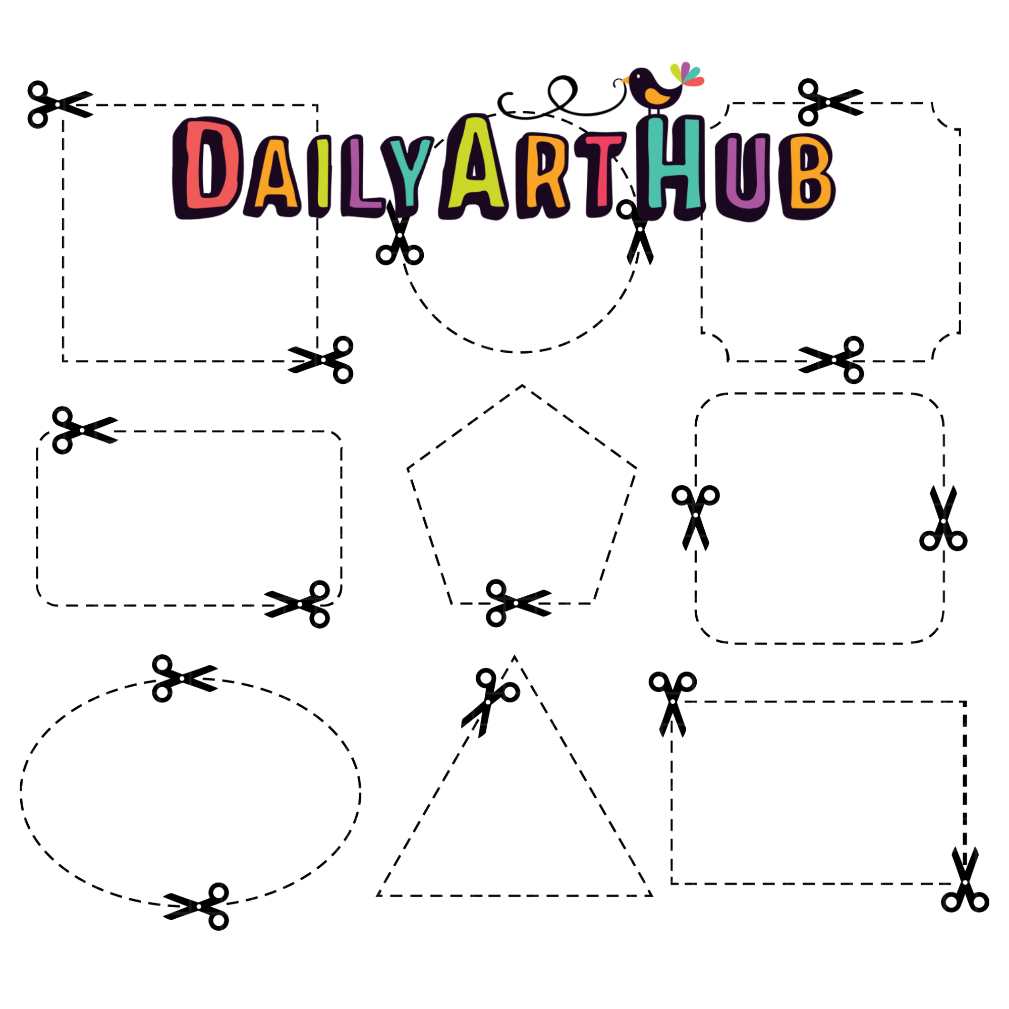 Cut Line Frames Clip Art Set