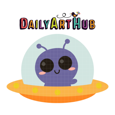 Cute Alien UFO Clip Art